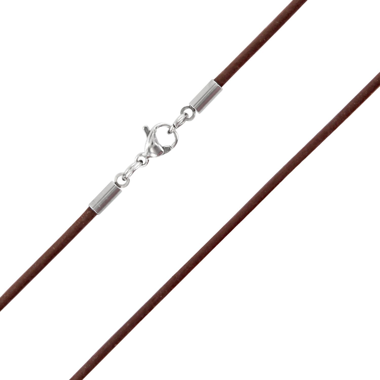Auroris Lederband 2mm Echtleder Kette mit Edelstahl Karabinerverschluss (Farbe/Länge wählbar), Made in Germany – Bild 2 von 4
