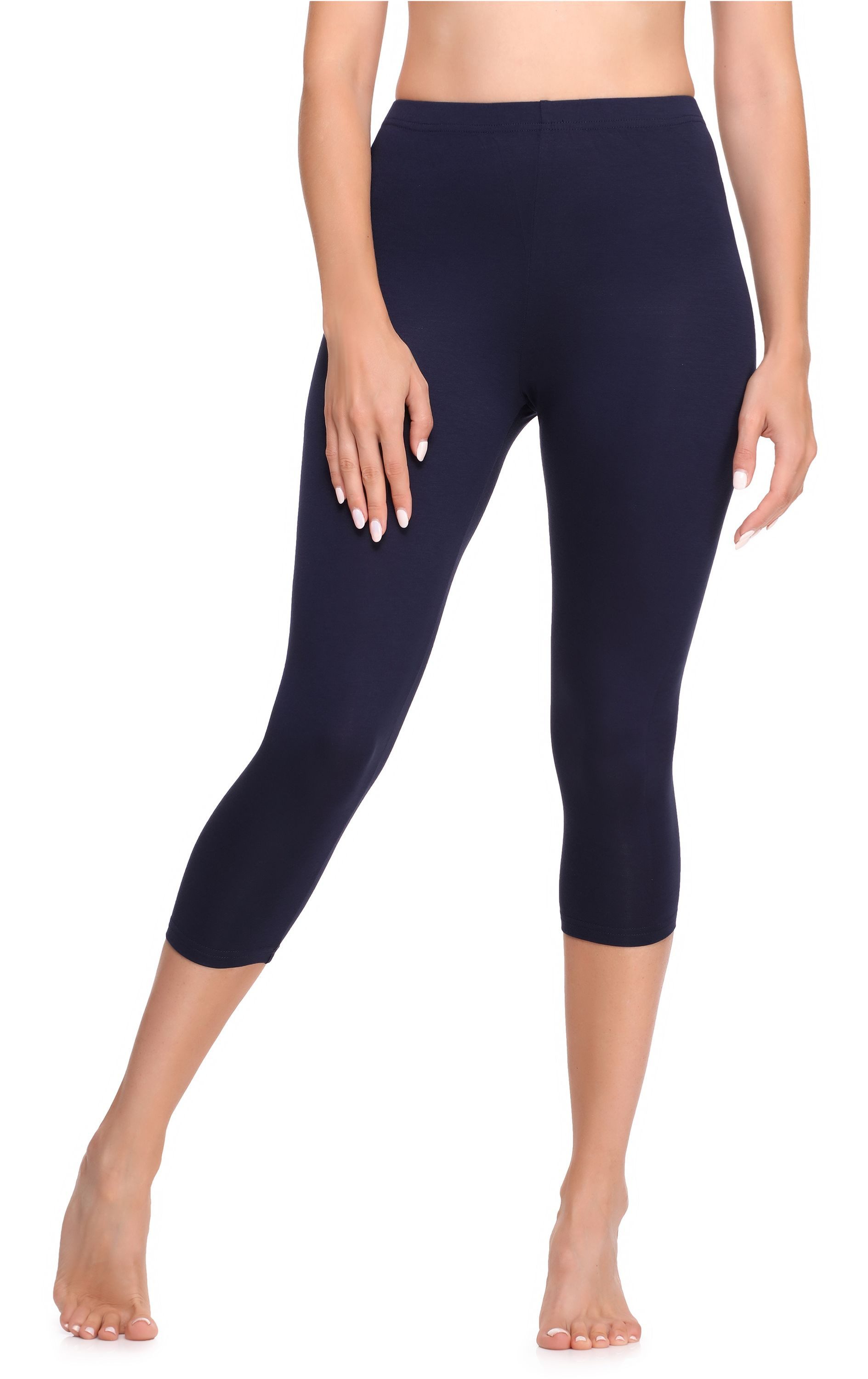 Ladeheid Leggings Damen Leggings 3/4 aus Viskose LA40-202 (1-tlg) elastischer Bund