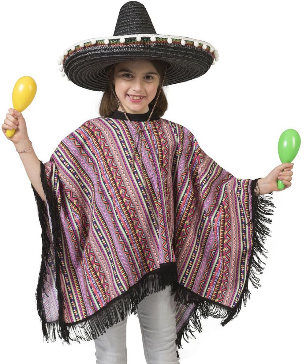 Kostüm Mexiko Poncho für Kinder 'Pedro' - Bunt