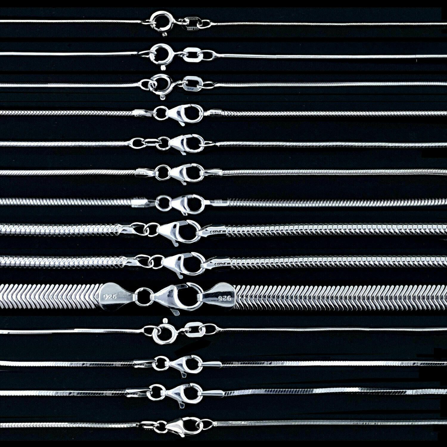 HOPLO Schlangenkette Silberkette Schlangenkette Länge 40cm - Breite 1,2mm - günstig online kaufen