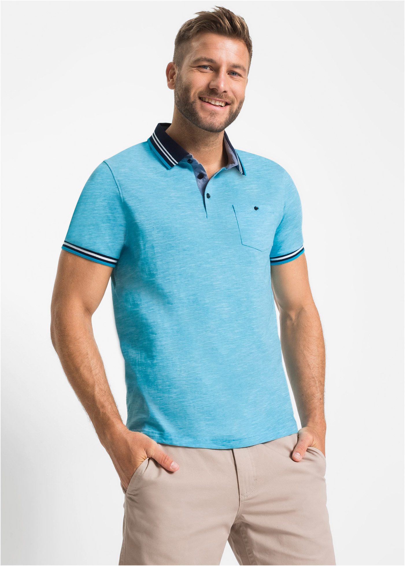 bonprix Poloshirt Regular fit, Kurzarm-Design, aus Baumwolle, mit Polokrage günstig online kaufen