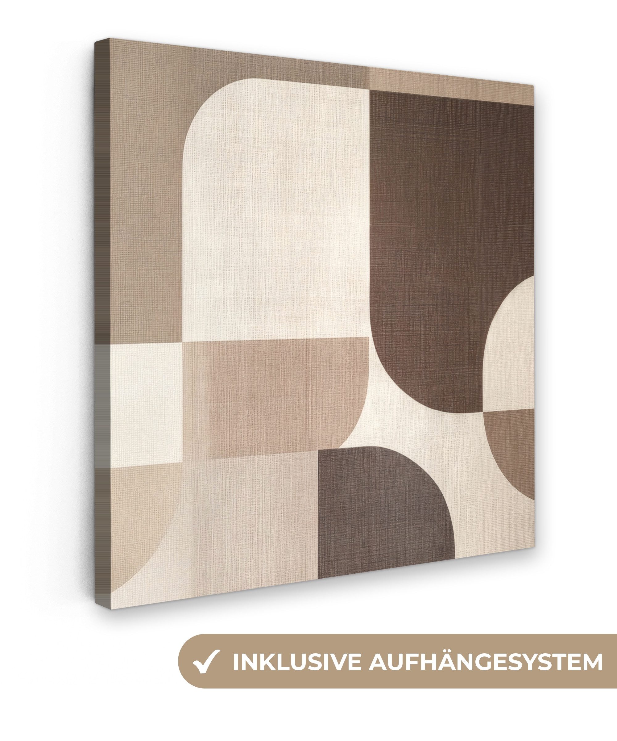 OneMillionCanvasses® Leinwandbild Geometrisch - Gewebte Struktur - Modern, Fotodruck (1 St), Wandbild, Deko Schlafzimmer Wohnzimmer Flur 20x20 cm