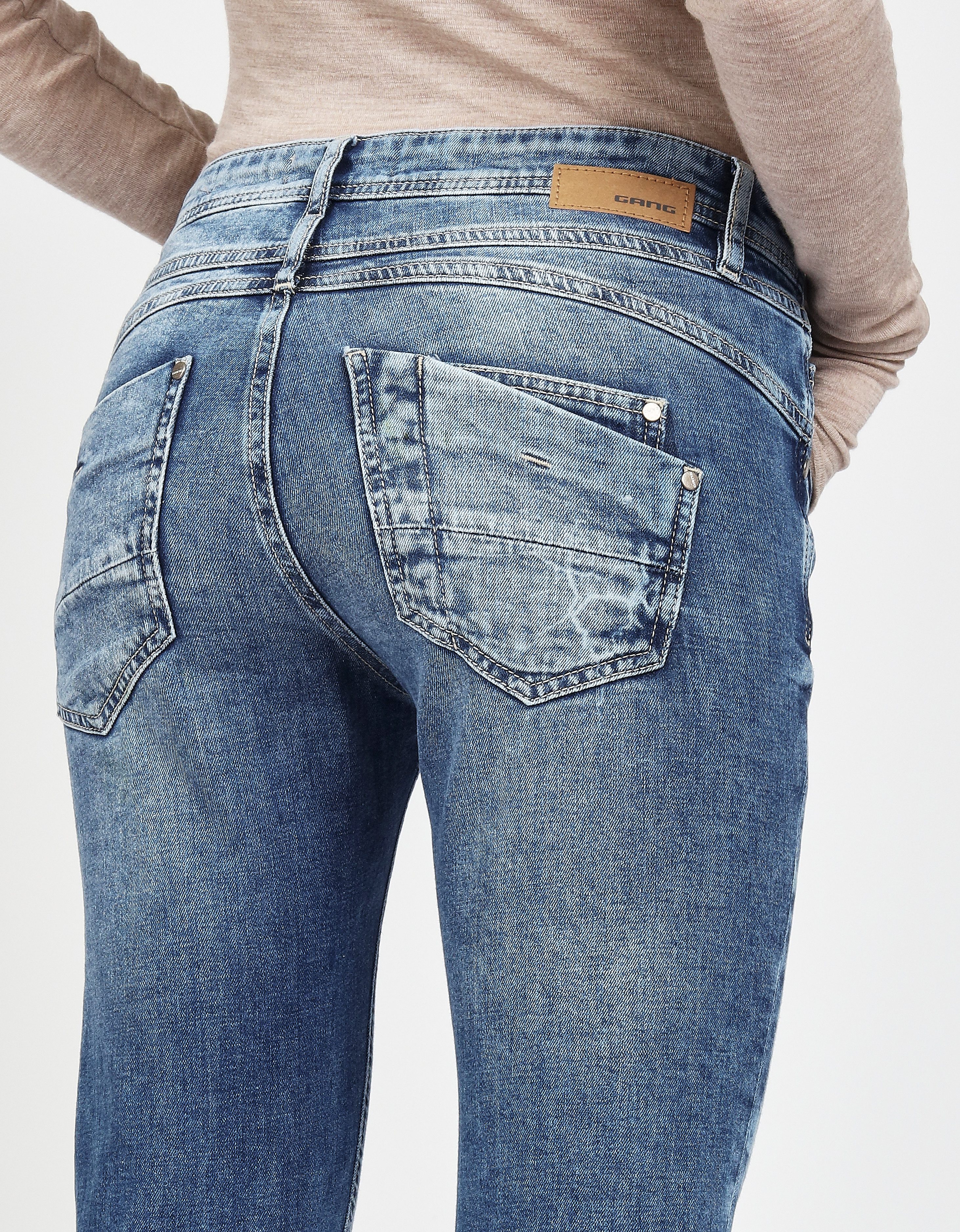 GANG Relax-fit-Jeans 94AMELIE CROPPED aus robustem Gabardine Stretch