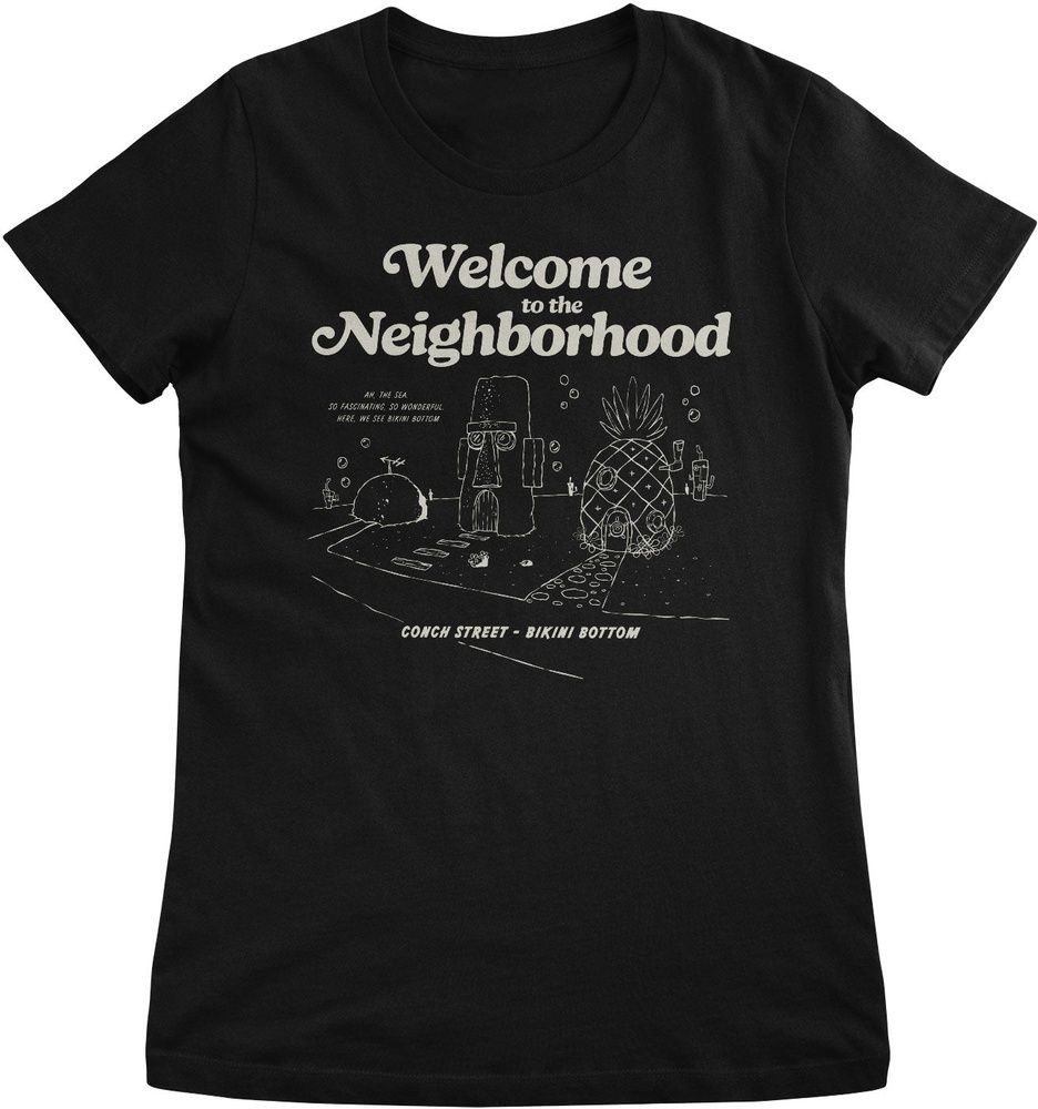 Spongebob Schwammkopf T-Shirt Bikini Bottom - Welcome To The Neighborhood Girly Tee