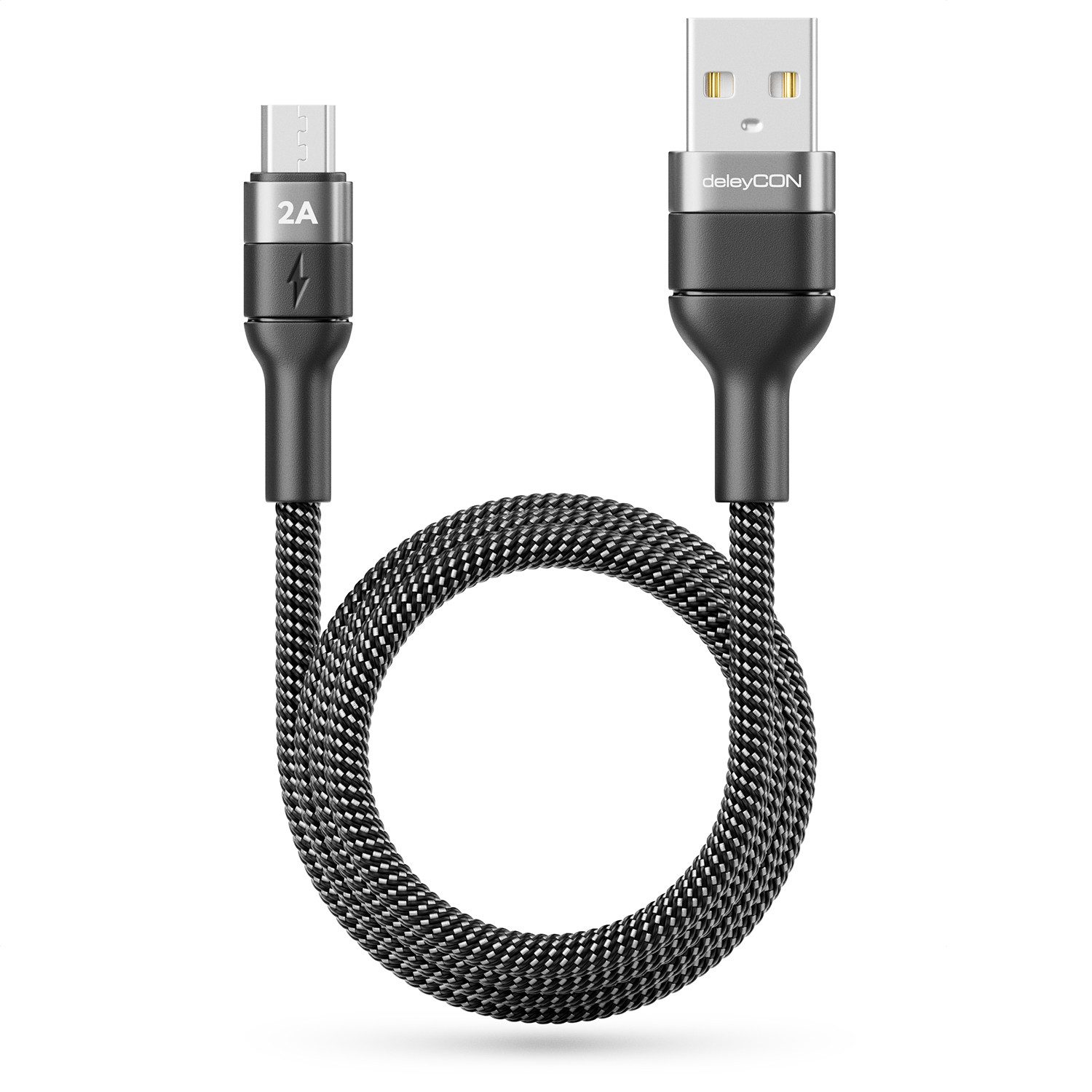 deleyCON 1m USB 2.0 Micro USB Kabel Ladekabel Datenkabel USB-A auf Micro USB USB-Kabel