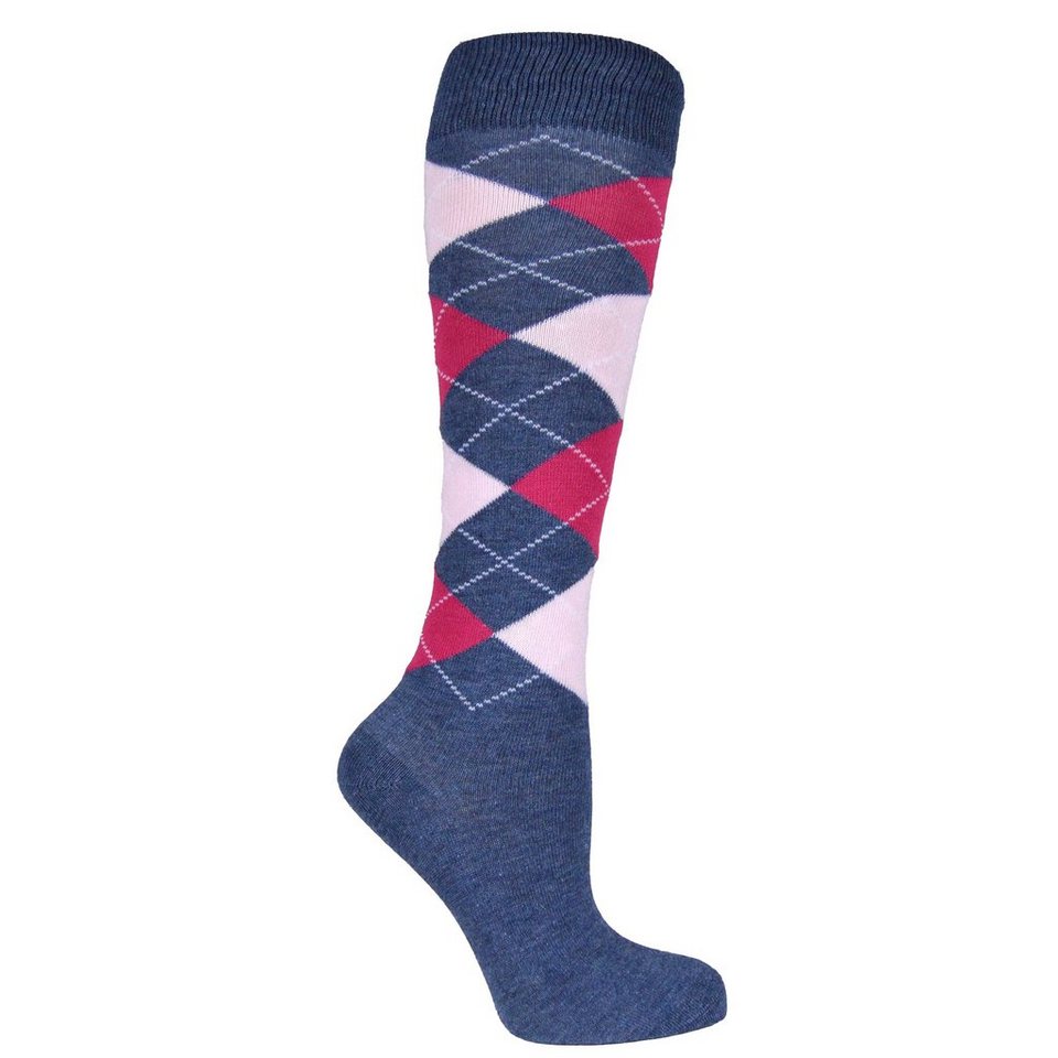 Uni Farben) verschiedene Socked (6-Paar, Kniestrümpfe Baumwolle, Kniestrümpfe, 4 guter Socken,Strümpfe, Karo / kniehoch, lange Damen Halt, Baumwolle