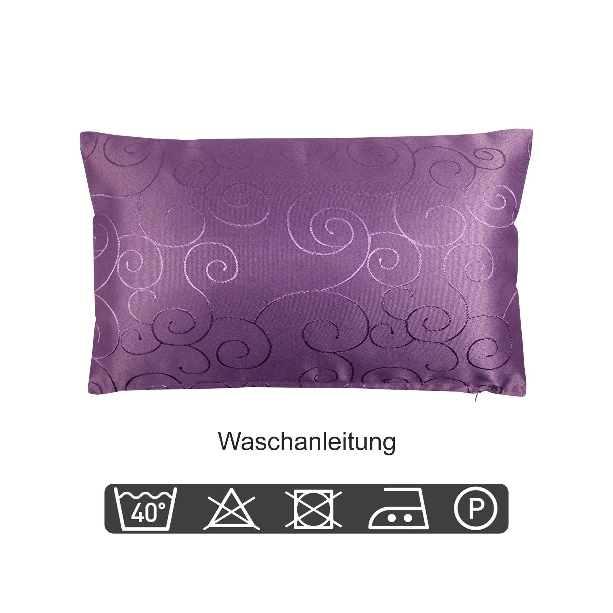 Haus und Deko Kissenbezug Kissenbezug Damast Circle Ornamente, (1 Stück)