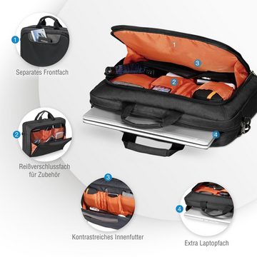 Everki Laptoptasche Advance Notebook Tasche (14 l, Viele Fächer), Business Laptop Aktentasche / Ergonomischer Schultergurt / Schwarz