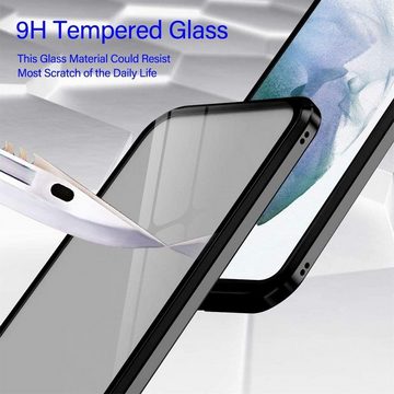 CoolGadget Handyhülle Metall Magnet Handy Case für Samsung Galaxy S22 Ultra 6,8 Zoll, Hülle 360 Grad Schutz Cover Gehärtetes Glas für Samsung S22 Ultra