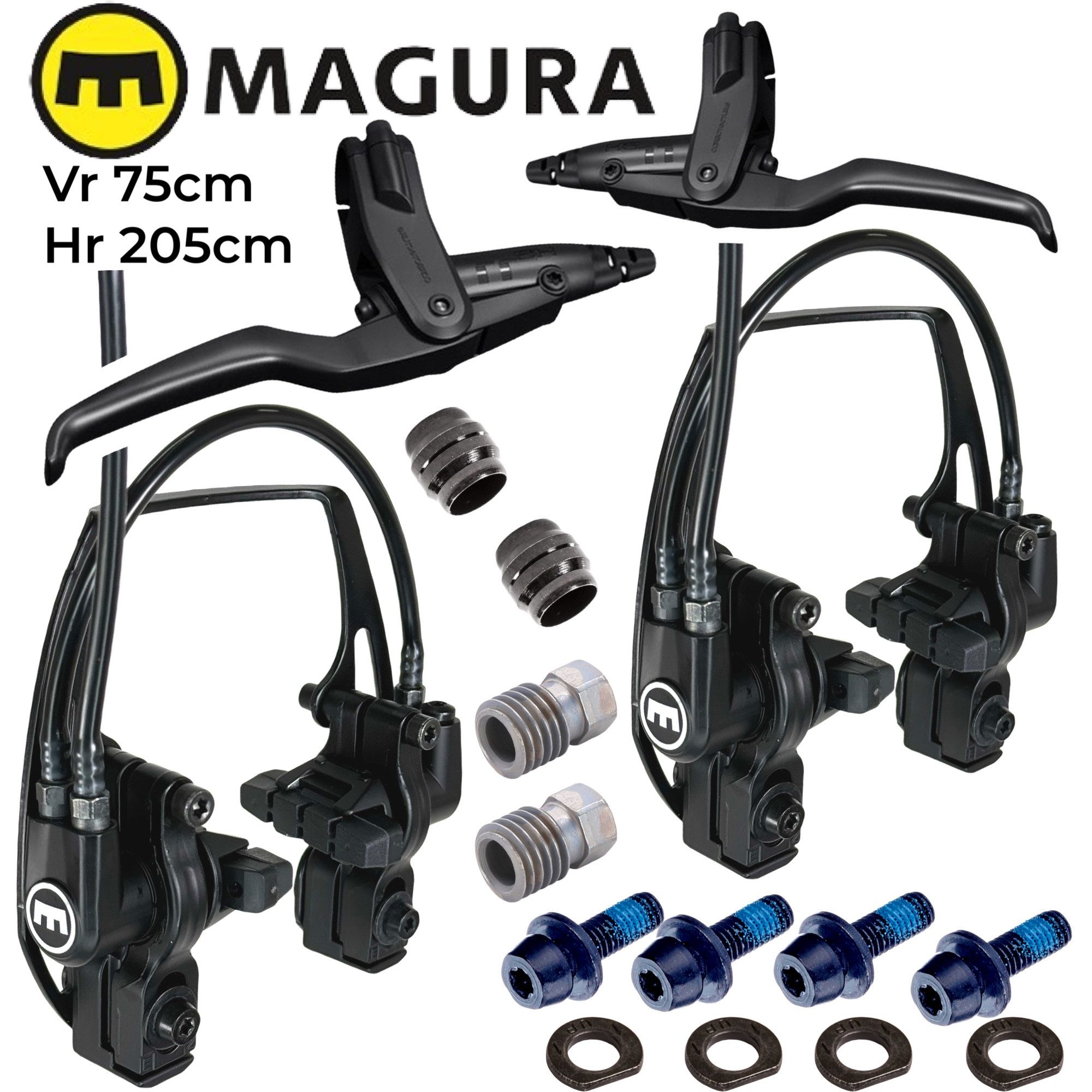 Scheibenbremse Magura HS11 Fahrrad Hydraulische Felgenbremse Evo2 Vr+Hr Komplett Set