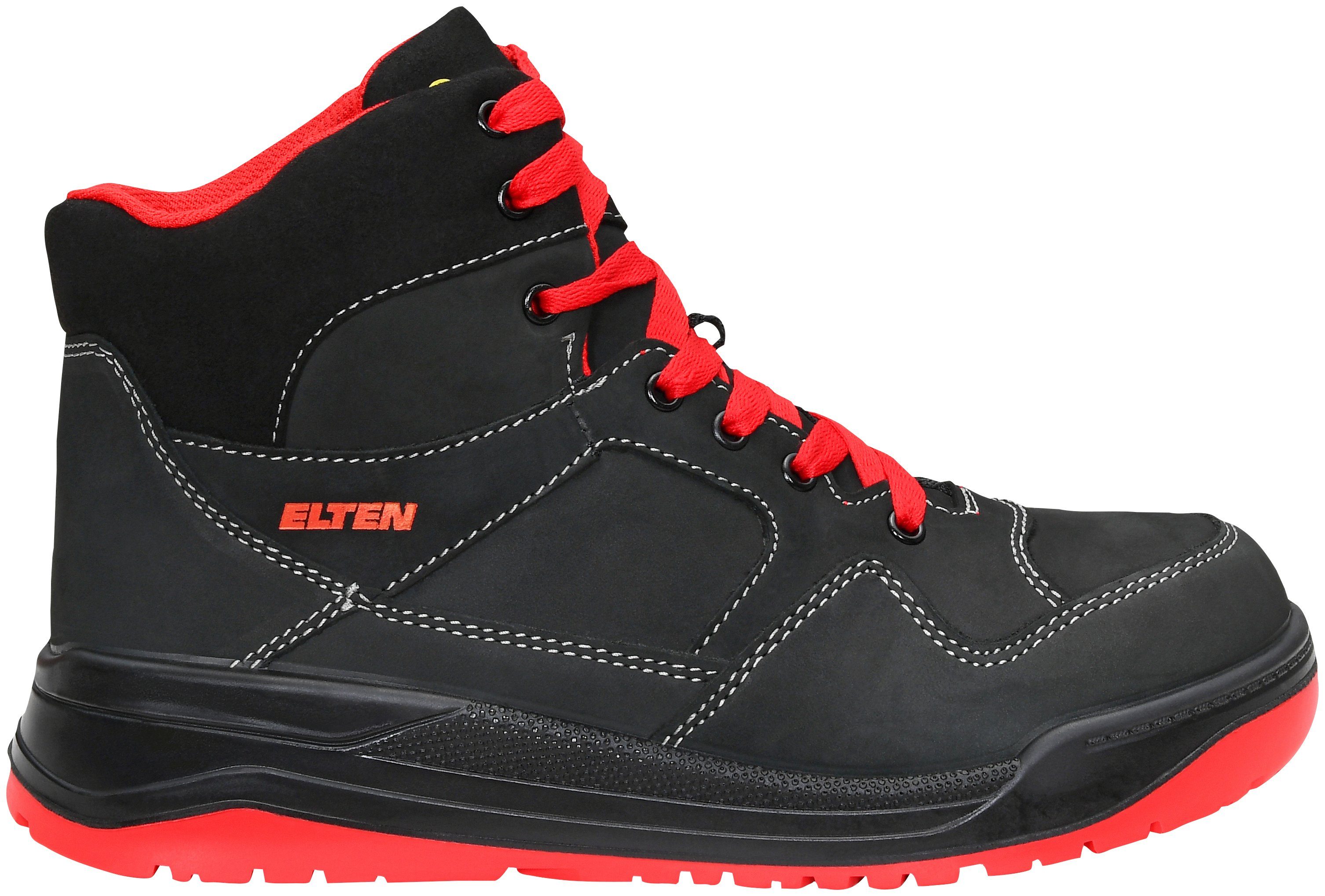 Elten MAVERICK ESD Mid S3 Sicherheitsstiefel black-red