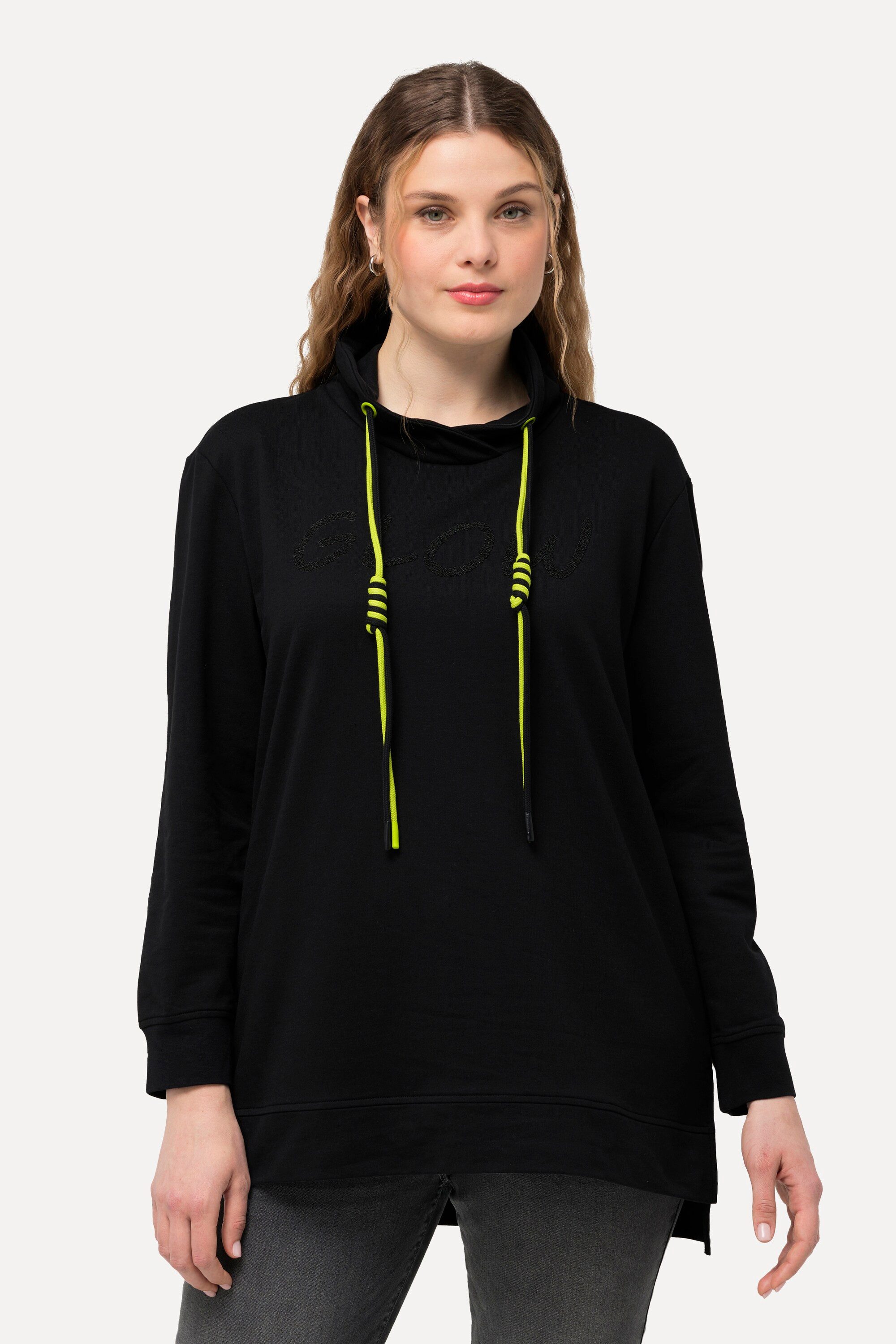 Ulla Popken Sweatshirt Sweatshirt Schriftmotiv Stehkragen günstig online kaufen