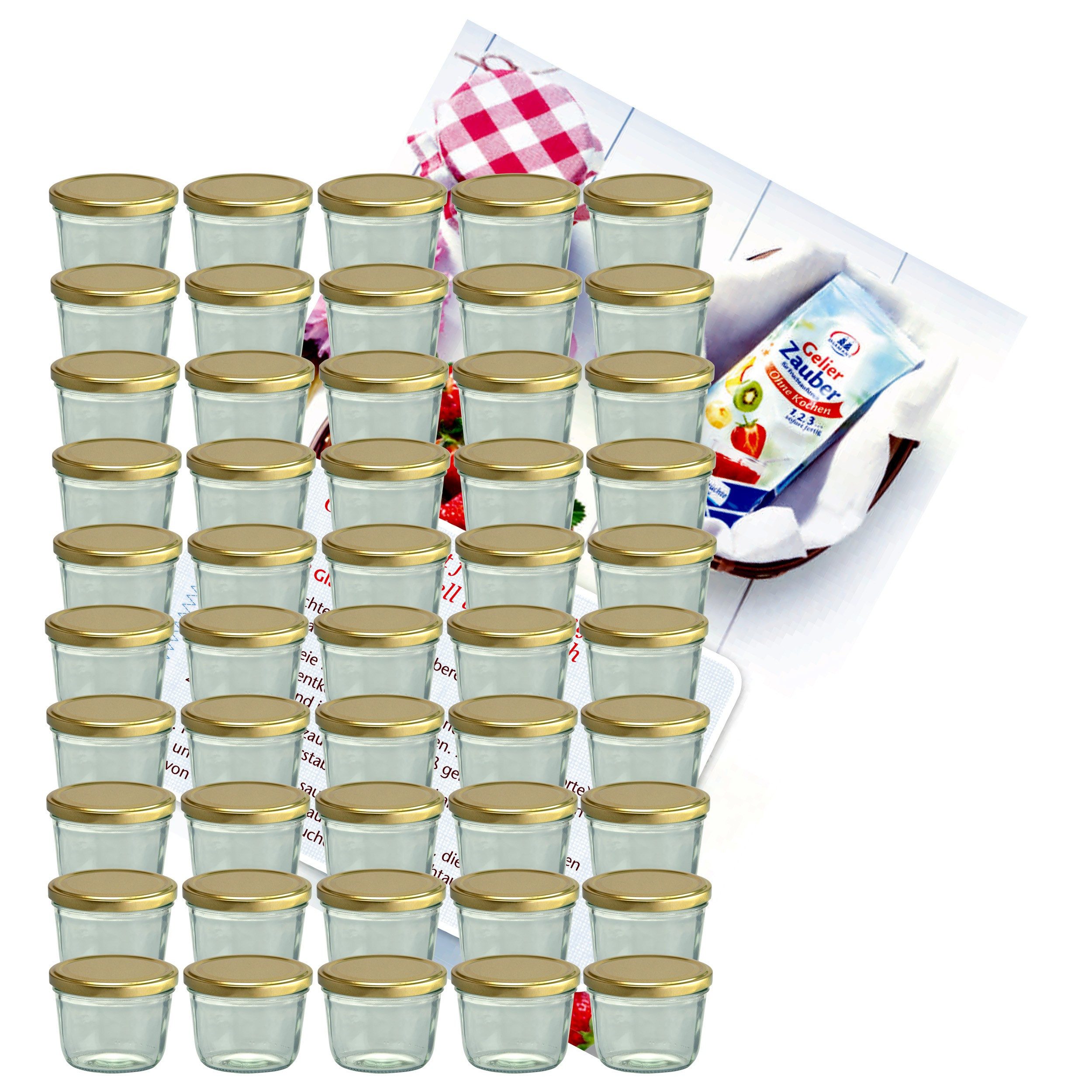 MamboCat Einmachglas 50er Set Sturzglas 230 ml Marmeladenglas Einmachglas goldener Deckel, Glas