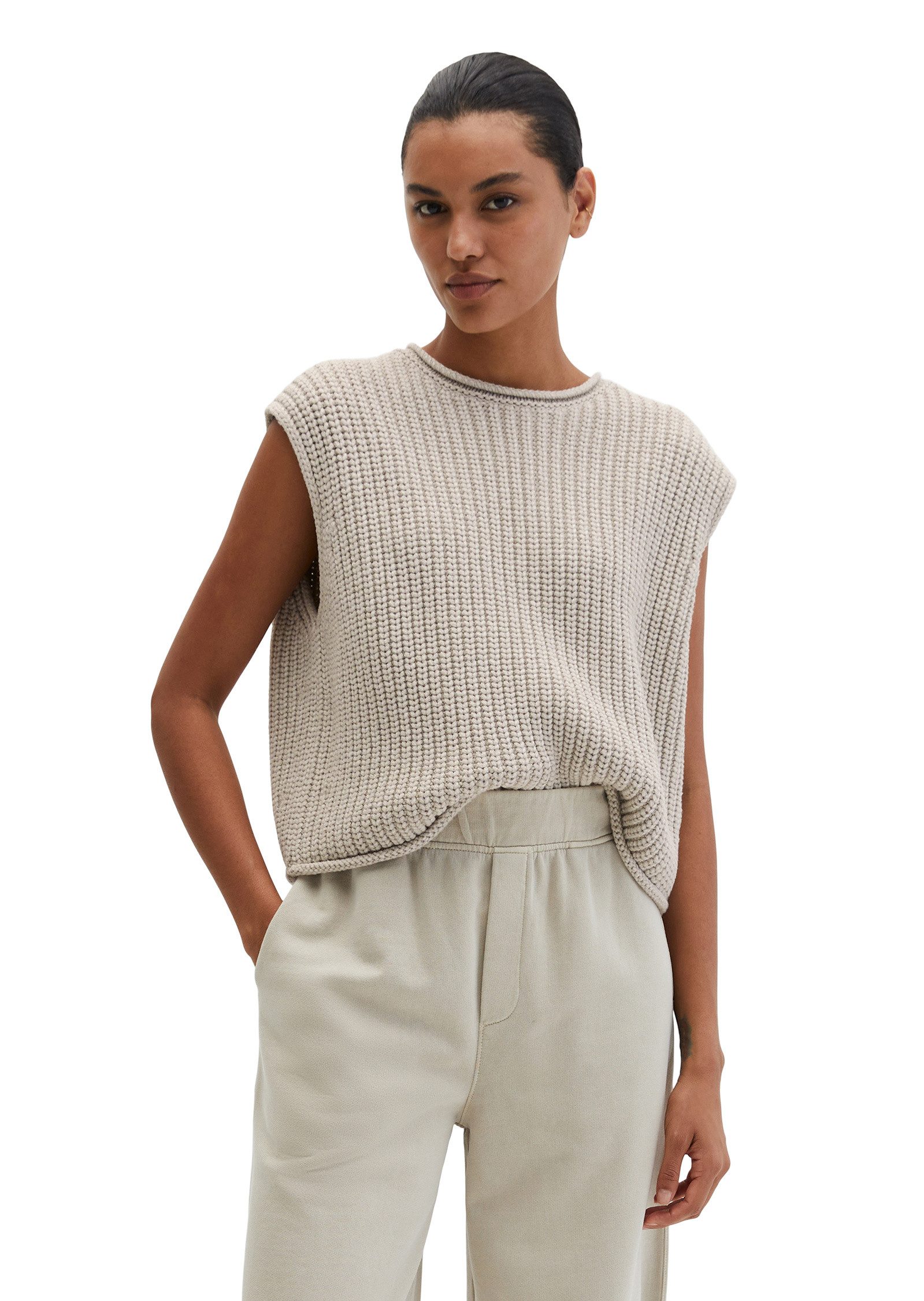 Marc O'Polo Rundhalspullover aus weichem Bio-Baumwolle-Mix günstig online kaufen