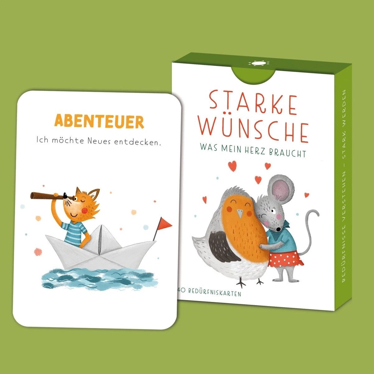 Rüsselfuchs Spiel Starke Wünsche Bedürfniskarten für Kinder Bedürfnisse erkennen, Starke Wünsche – Bedürfniskarten für Kinder, handgezeichnete Karten, kindgerechte Impulse, Faltschachtel von Rüsselfuchs