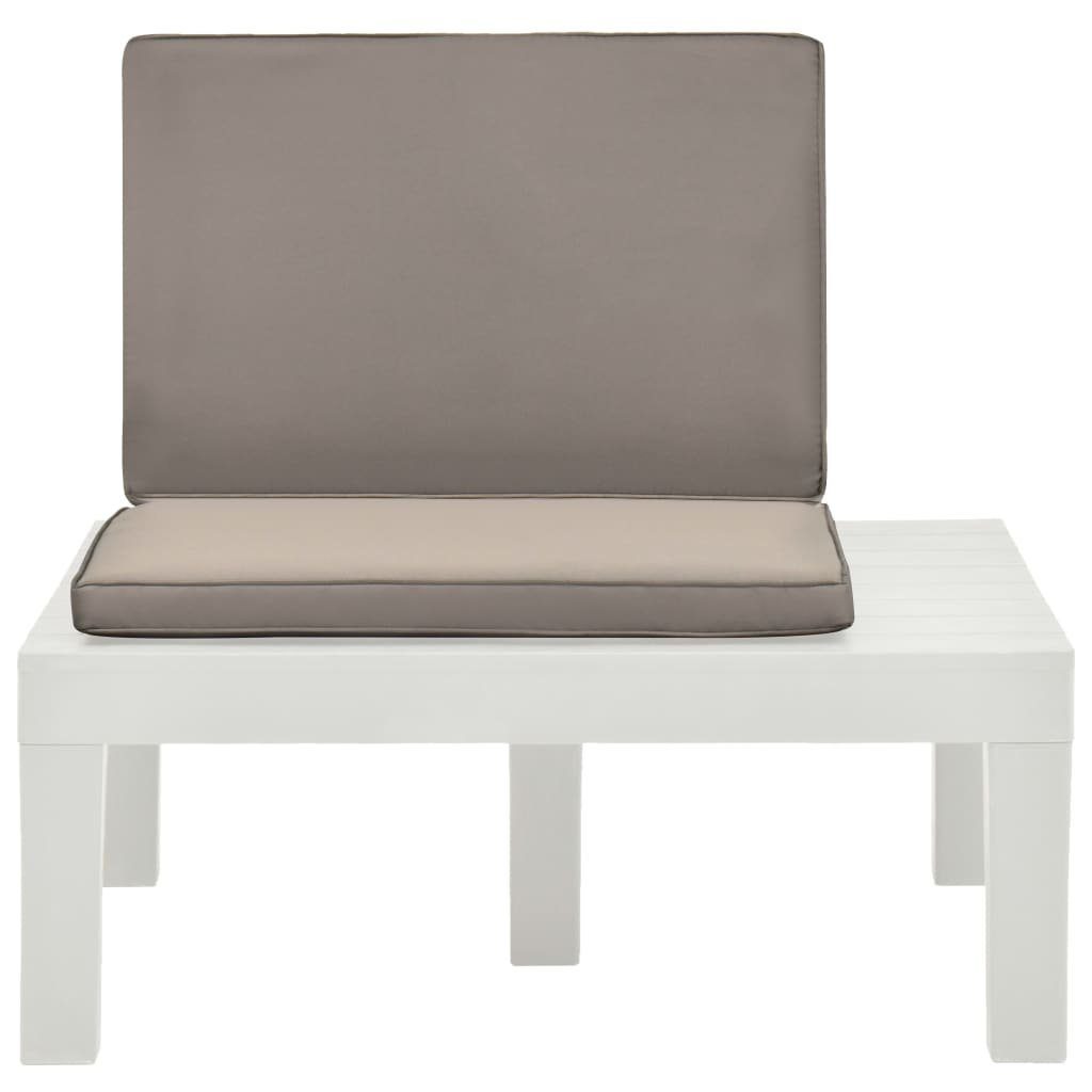 vidaXL Sitzpolster Weiß Kunststoff Gartenstuhl Garten-Lounge-Stuhl mit