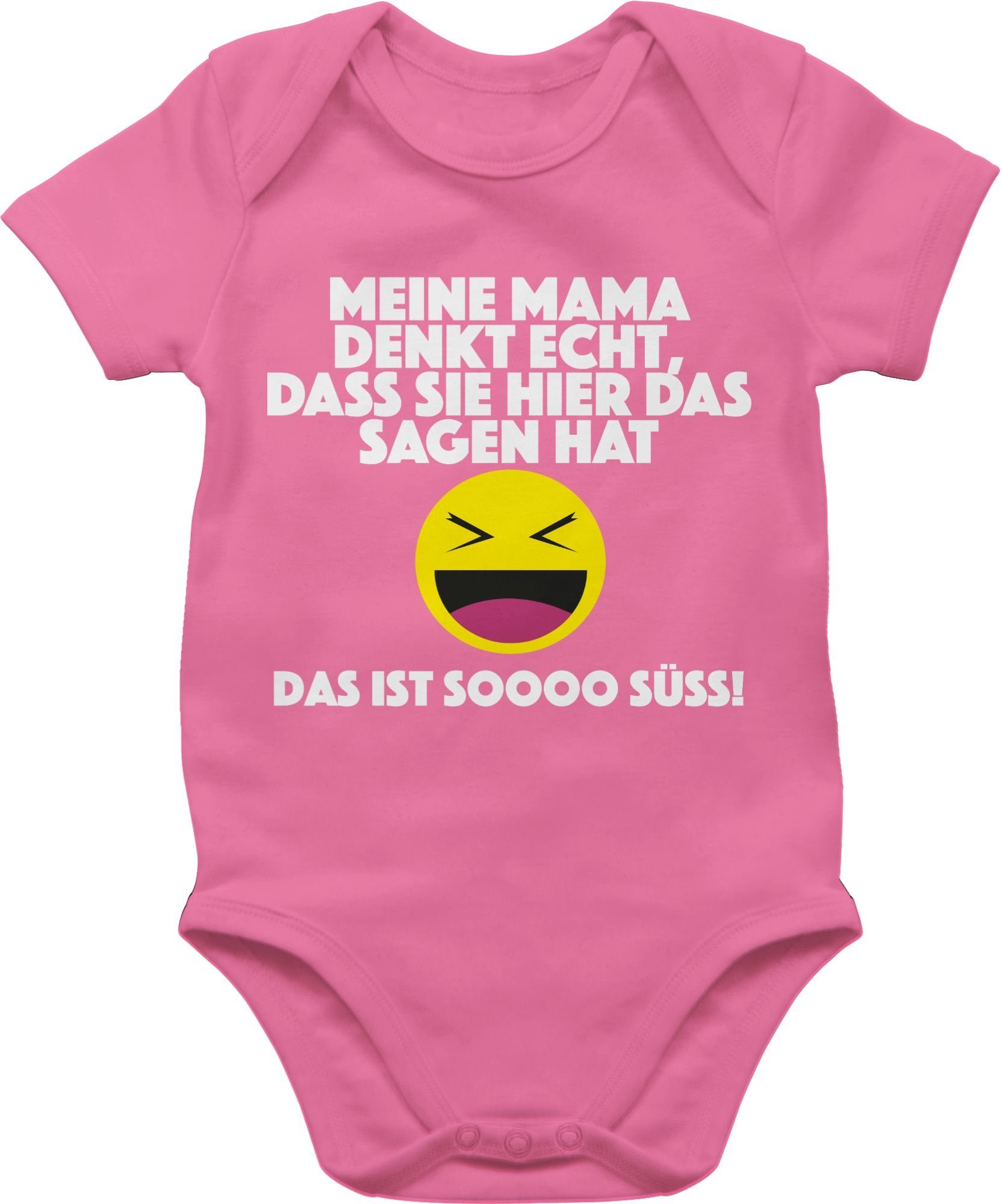 denkt hier 3 Pink Emoticon Shirtbody Mama Shirtracer sagen Das echt, sie dass das Meine ist Sprüche Baby - hat.