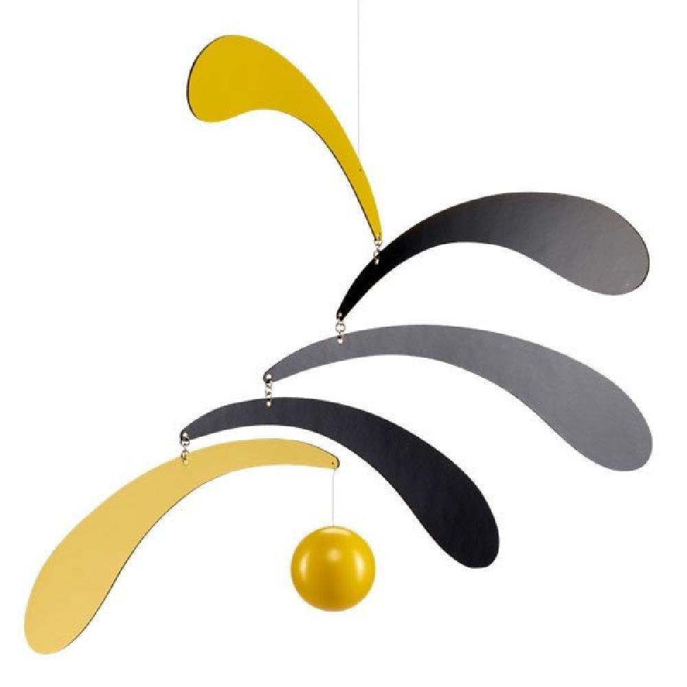 Flensted Mobiles Skulptur Mobile Flowing Rhythm Gelb