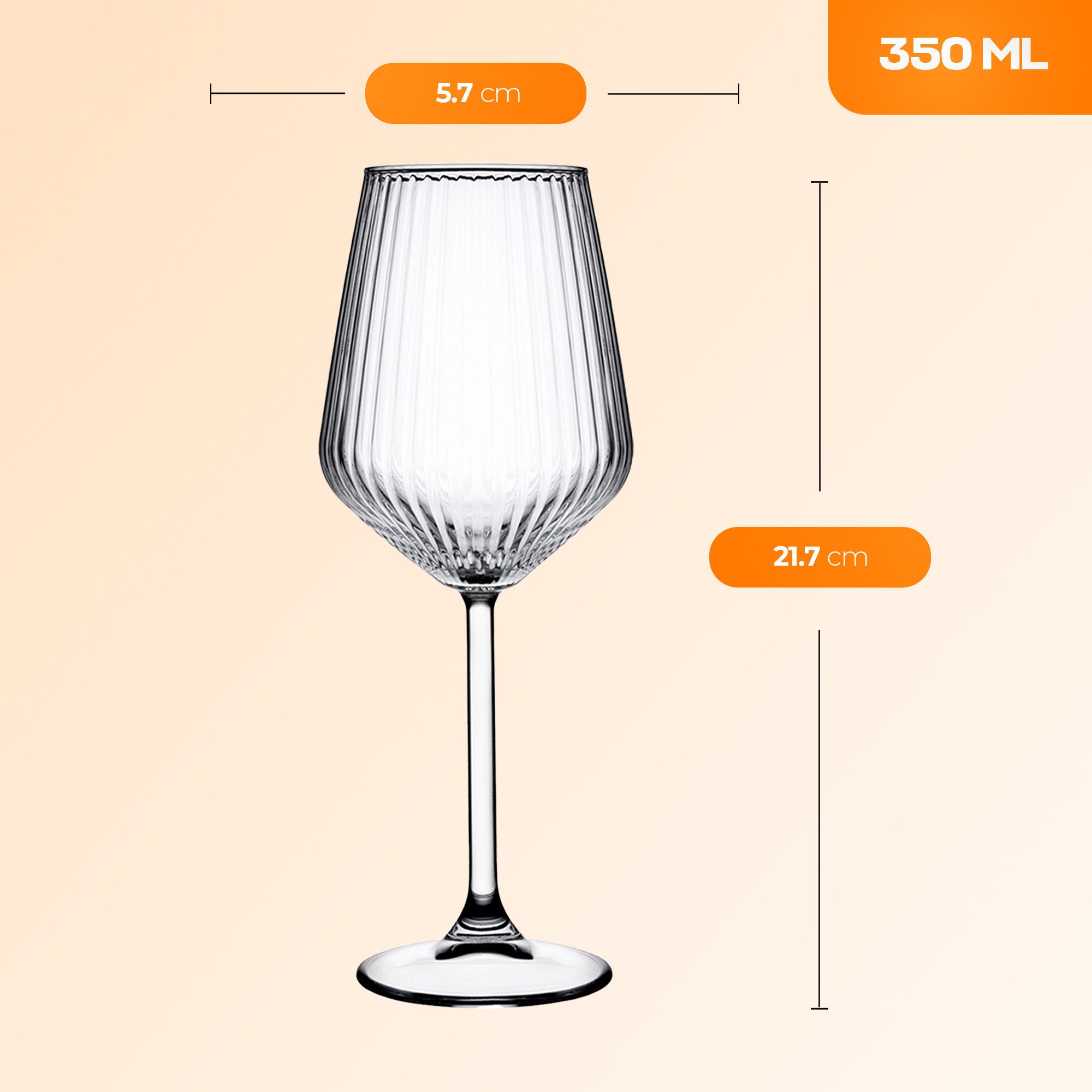 Pasabahce Weinglas Allegra Focus Weinglas, 6-tlg., Glas, Spülmaschinenfest, 6er-Set, 35 cl