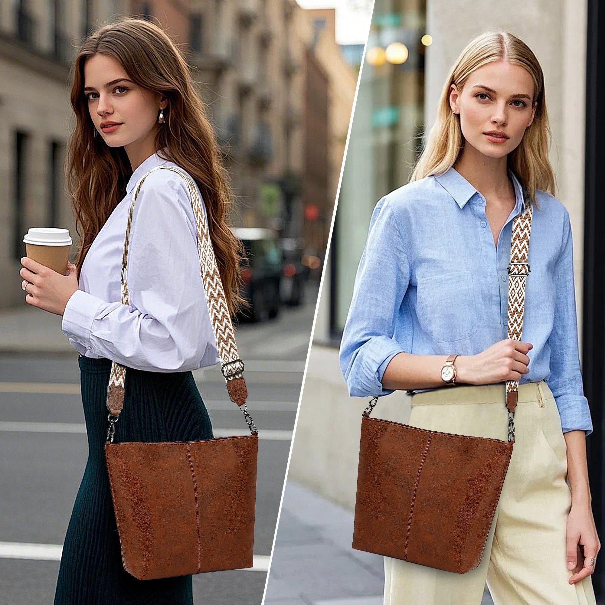 TAN.TOMI Schultertasche Damen Crossbody Bag Henkeltasche Mittel Umhängetasche, Mit Verstellbar Abnehmbar Für Pendeln Reise Campus Sport