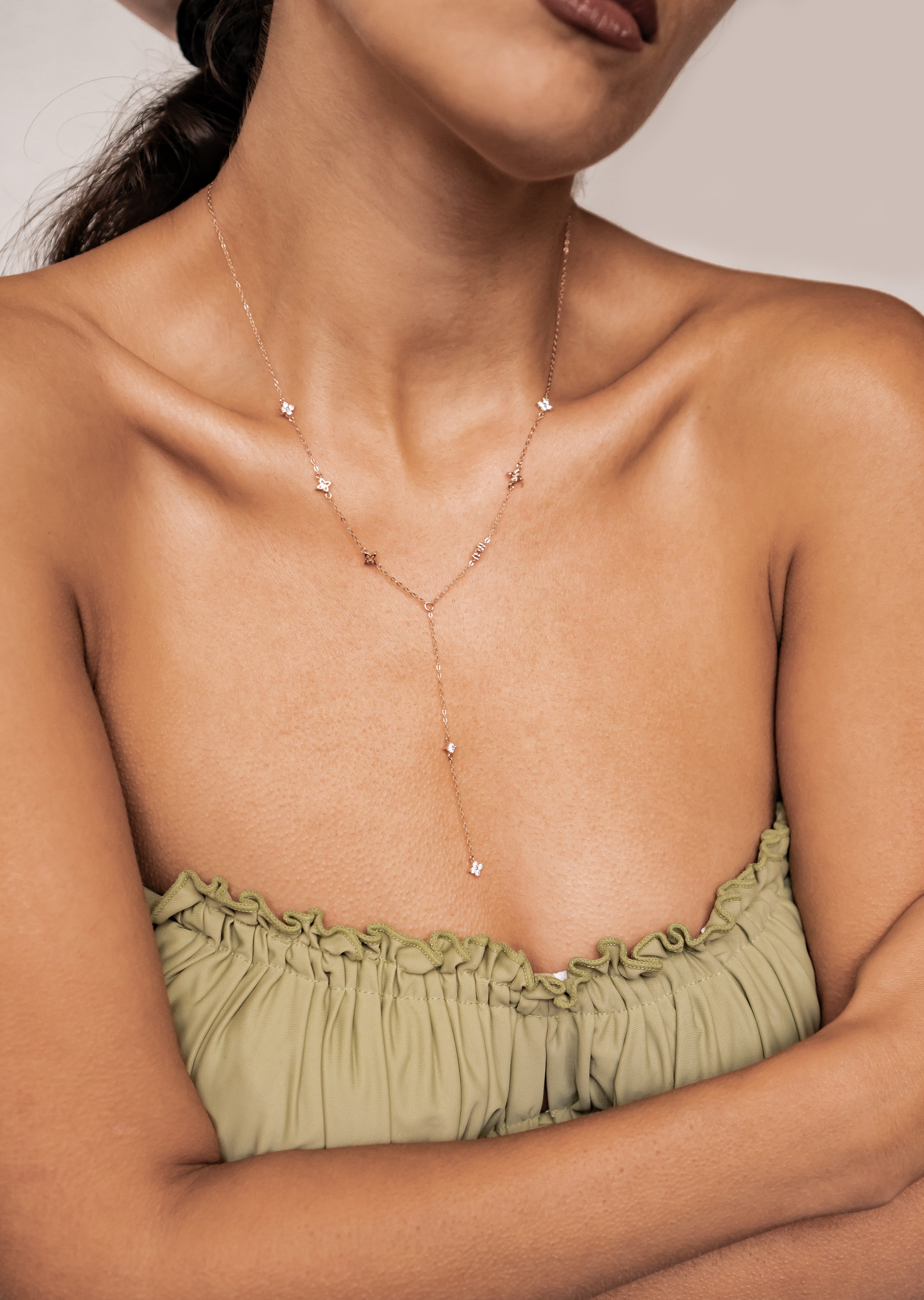 Hey Happiness Statementkette Blumen Y-Kette mit Zirkonia, Elegante Damen 92 günstig online kaufen