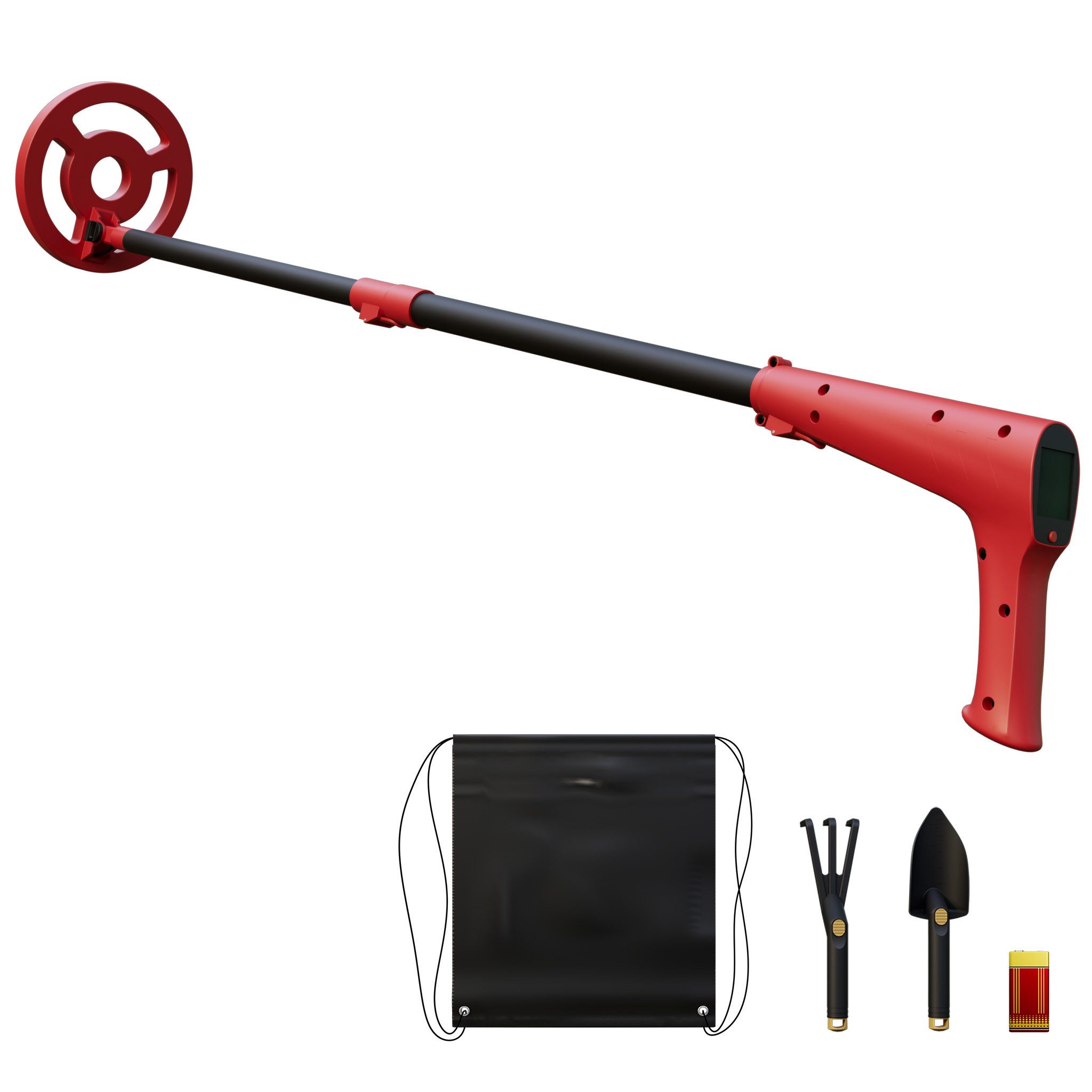 FIVMEN Metalldetektor Kinderdetektor Einstellbar für Kinder, Grün/Orange/Rot