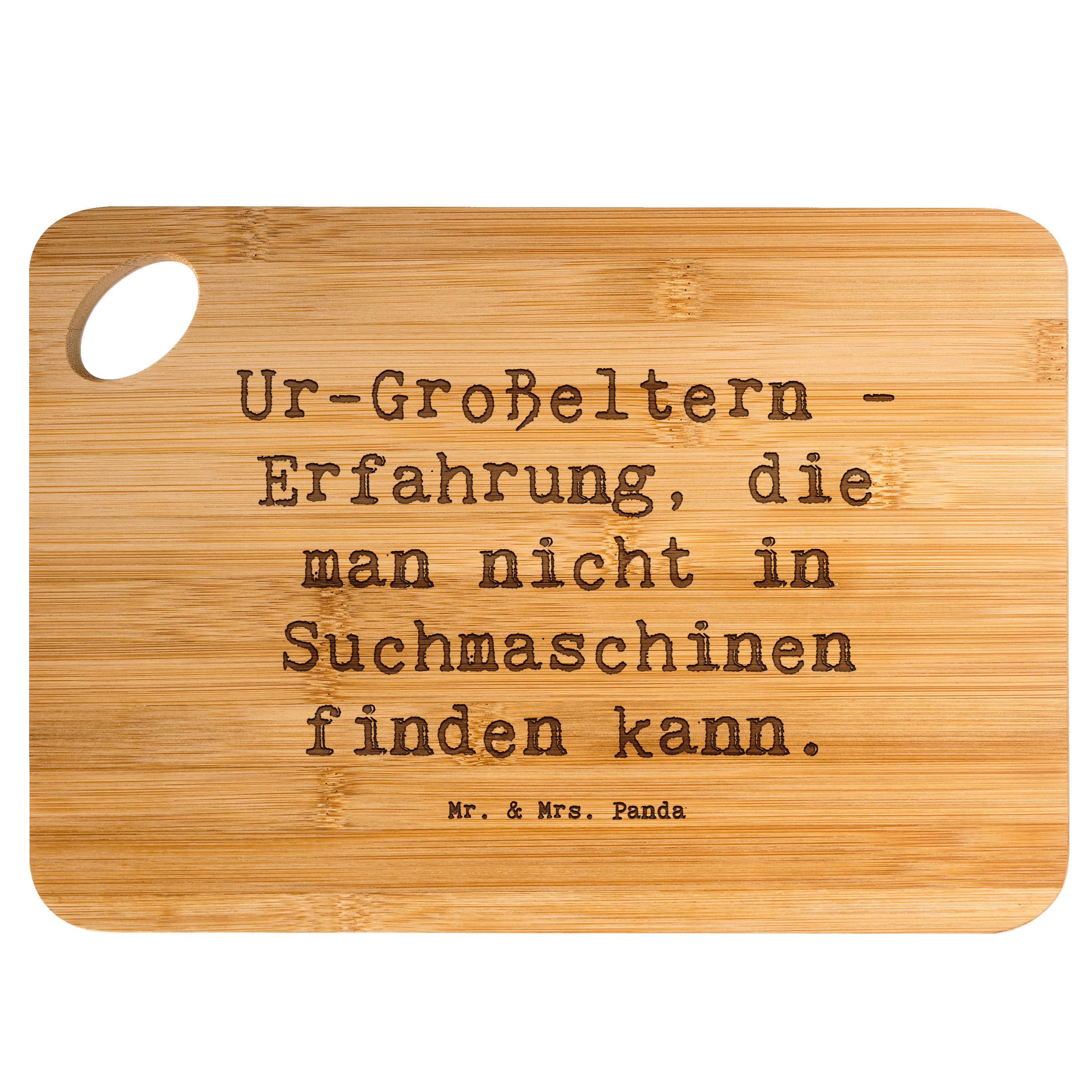 Mr. & Mrs. Panda Servierbrett Spruch Ur-Großeltern Weisheit, Hackbrett, Transparent, Schneidebrett, Bambus, (Packung, Ur-Großeltern Familie & Verwandte Liebe), handgefertigte Produkte tapasbrett holzservierbrett
