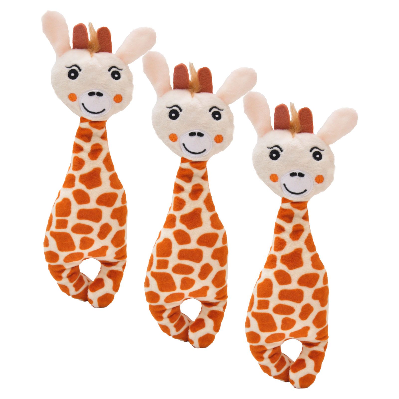Aumüller Tierkuscheltier Katzenspielkissen Giraffe Gina, 3er Set, Spielzeug für Katzen mit B..., 100% Polyester (Plüsch)