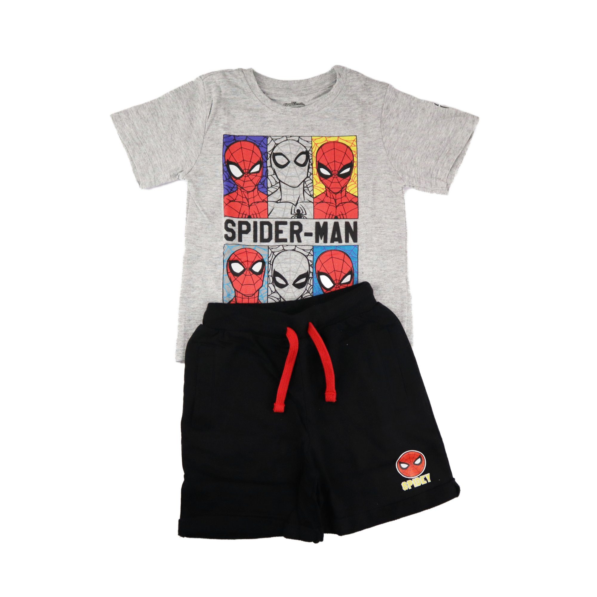 Kinder Kids (Gr. 92 - 146) MARVEL Shorts Spiderman Kinder Sommer Set Shirt plus Shorts (2er-Pack) Gr. 104 bis 134, Baumwolle