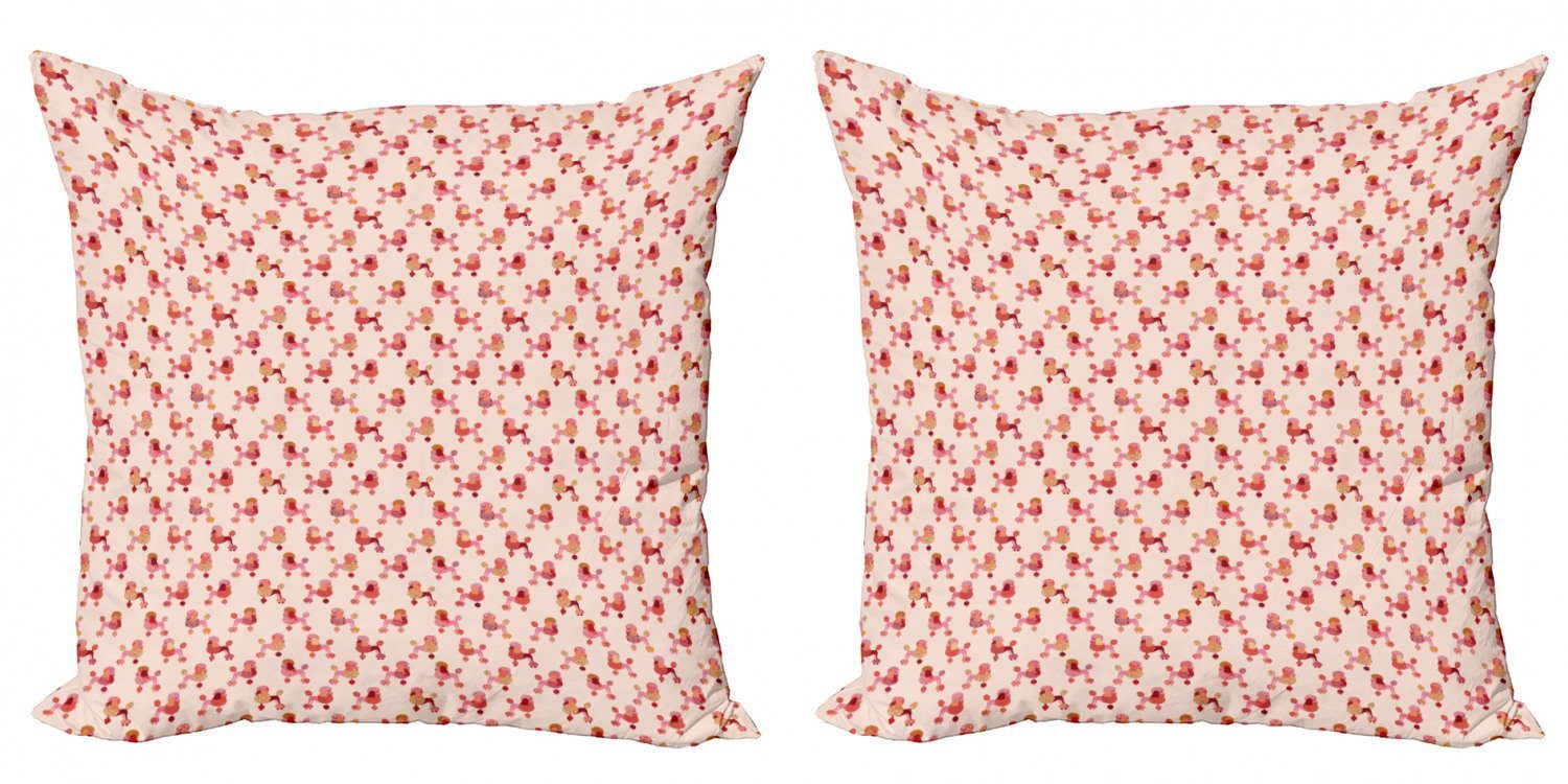Kissenbezüge Modern Accent Doppelseitiger Digitaldruck, Abakuhaus (2 Stück), Hunde Feminine Floral in Pink Tones