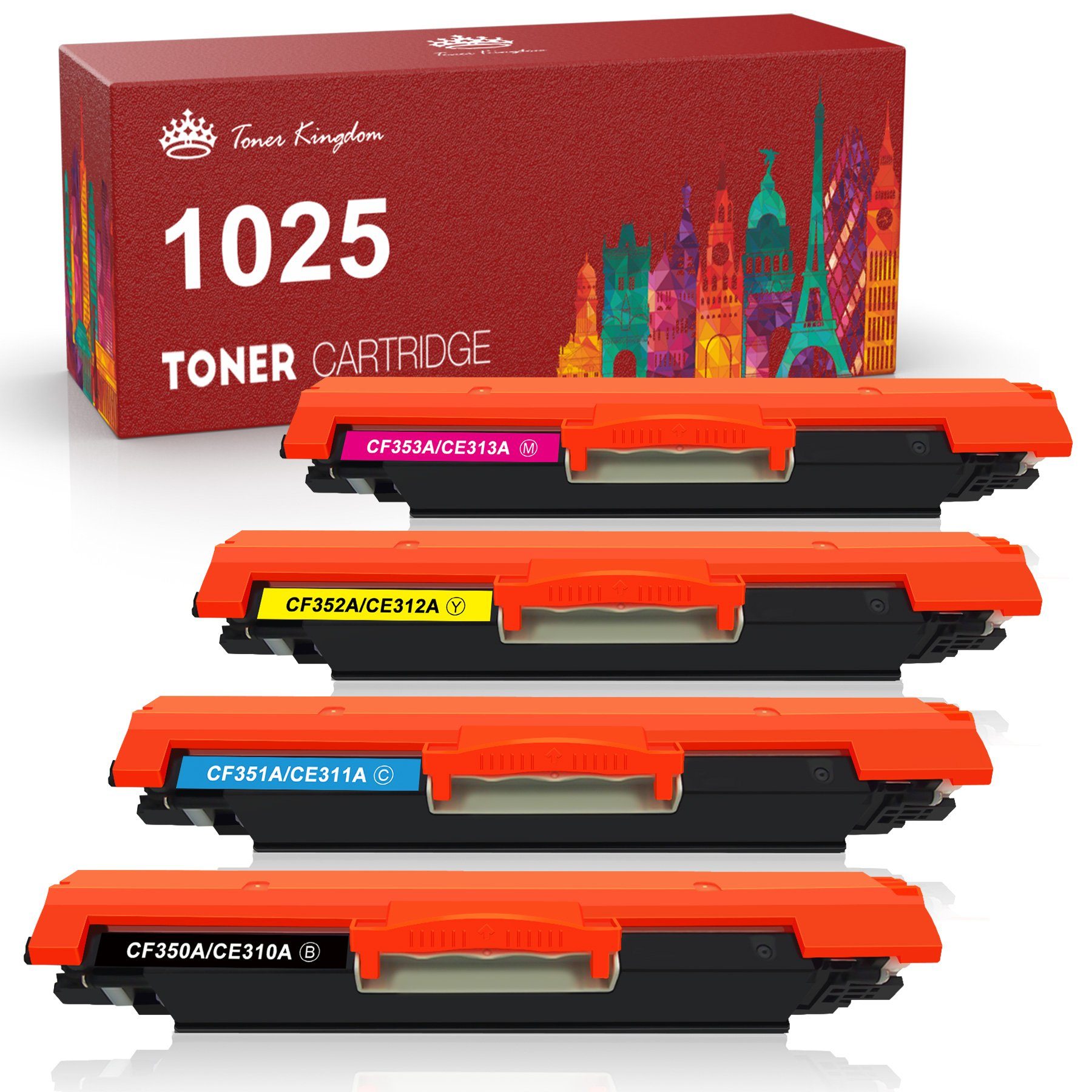 Toner Kingdom Tonerpatrone für HP 126A CF350A CE310A, (Color LaserJet Pro CP1025 CP1025nw), MFP M176n M177fw M175nw M175a