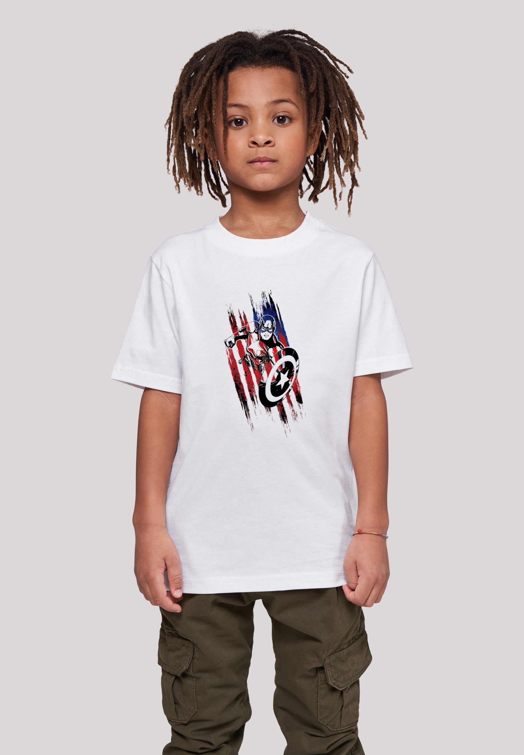 Kinder,Premium T-Shirt F4NT4STIC T-Shirt Unisex Streaks\' Print Merch,Jungen,Mädchen,Logo America \'Marvel Avengers Captain