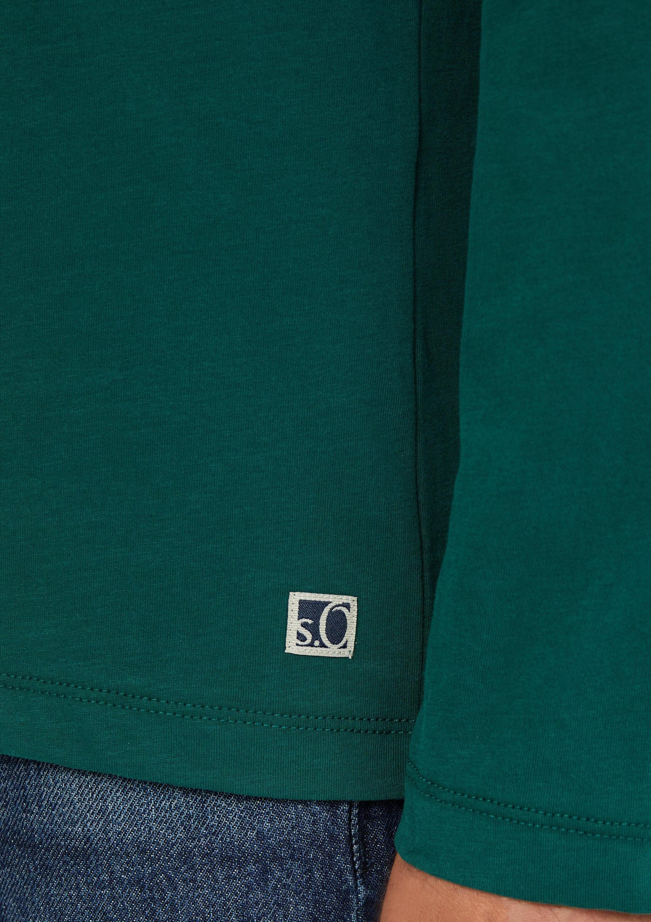 s.Oliver Langarmshirt T-Shirt Softes Longsleeve mit Crew Neck und Logo-Patch – Bild 4 von 5