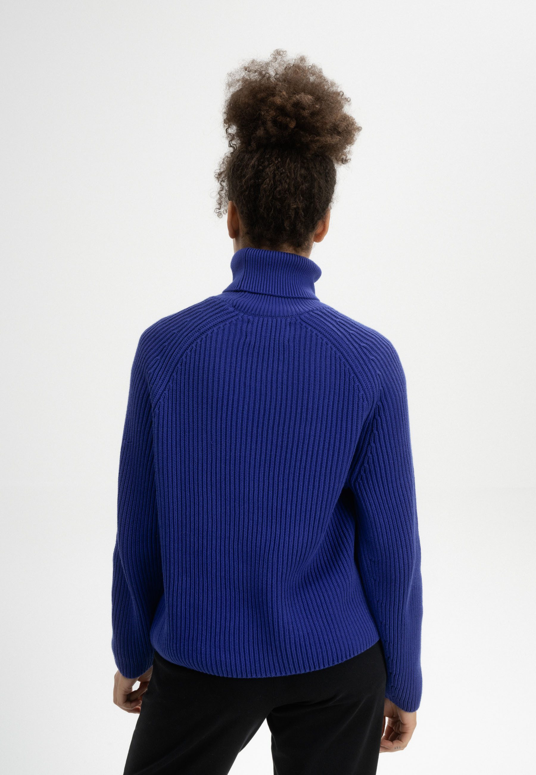 MELA Strickpullover Rippstrick Rollkragenpullover Style CHIRHA Raglanärmel