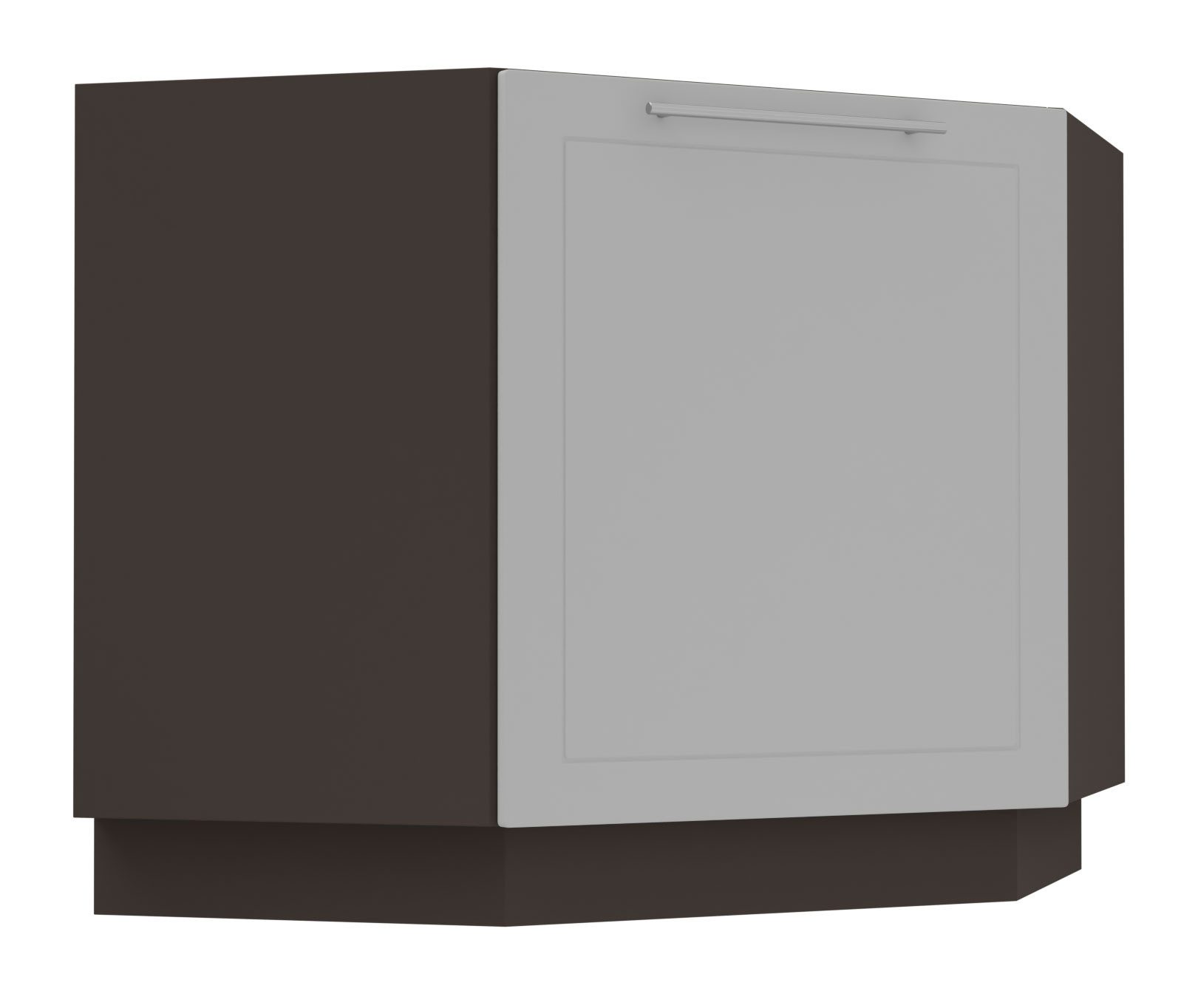 Feldmann-Wohnen Eckschrank Kvantum (Türscharniere mit Soft-Close-Funktion, 1-St., Fronten mit dekorativen Fräsungen und leicht abgerundeten Ecken) 90x50x82cm lava - dust grey matt (Q-D12R/90)