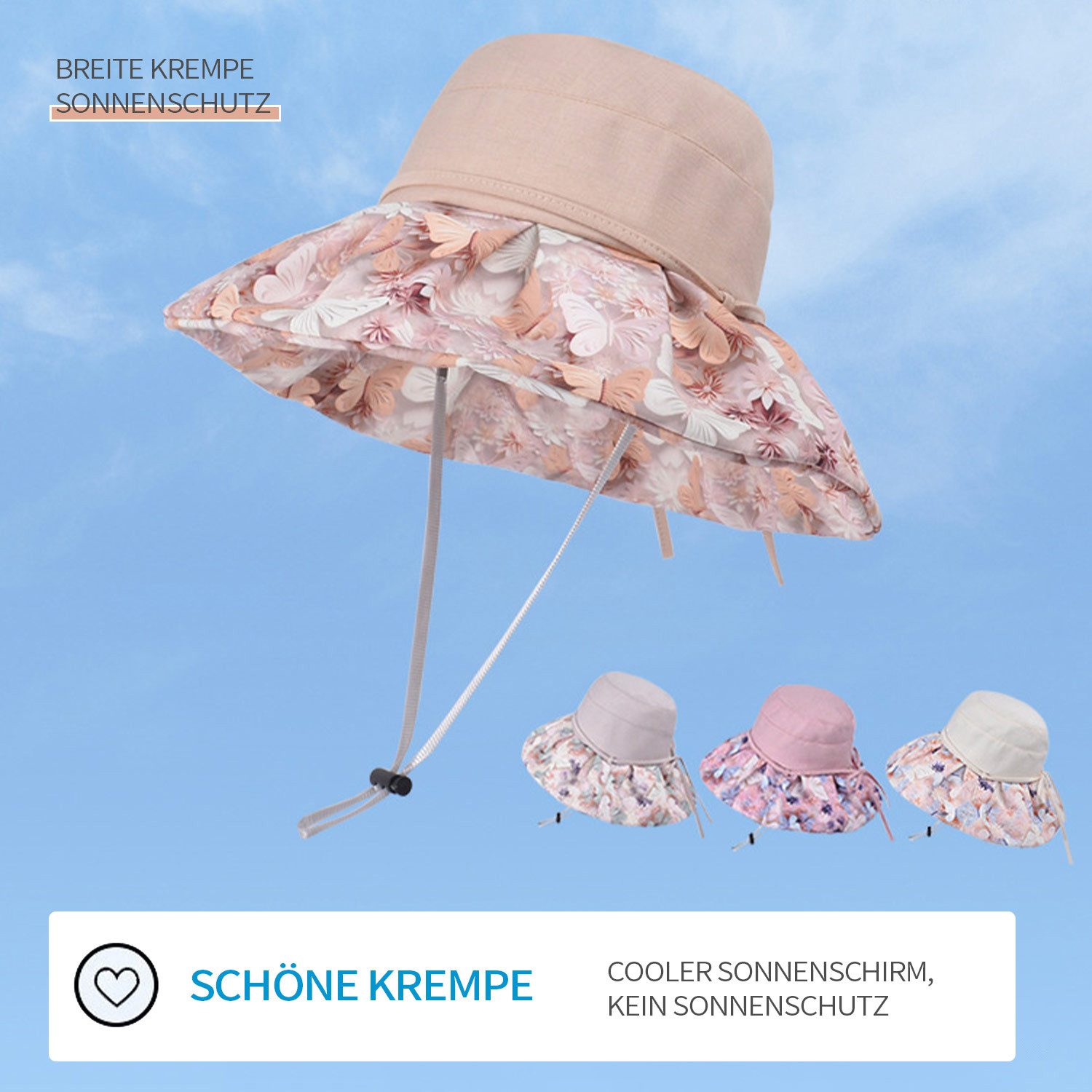 Refttenw Sonnenhut Damen Sommerhut,Fischerhut,Campinghut,Einstellbar,UV-Sch günstig online kaufen
