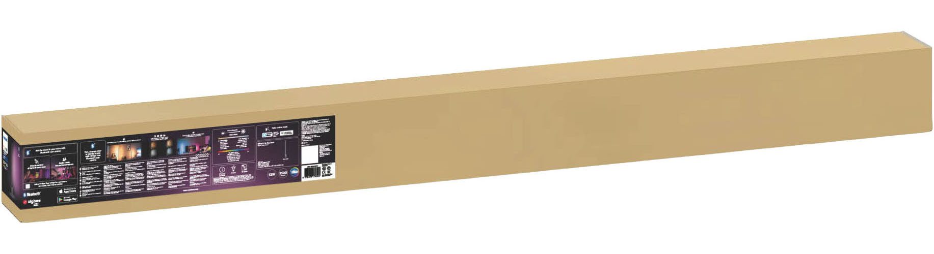 Philips Hue Smarte LED-Leuchte Gradient Signe Stehleuchte schwarz, Abschaltautomatik, Bluetooth, CCT - über Fernbedienung, Dimmfunktion, Farbsteuerung, Farbwechsel, Leuchtdauer einstellbar, Memoryfunktion, Nachtlichtfunktion, RGB, Smart Home, Timerfunktion, dimmbar über Fernbedienung, erweiterbar, mehrere Helligkeitsstufen, LED wechselbar, RGB, inkl. Philips Hue Dimmschalter