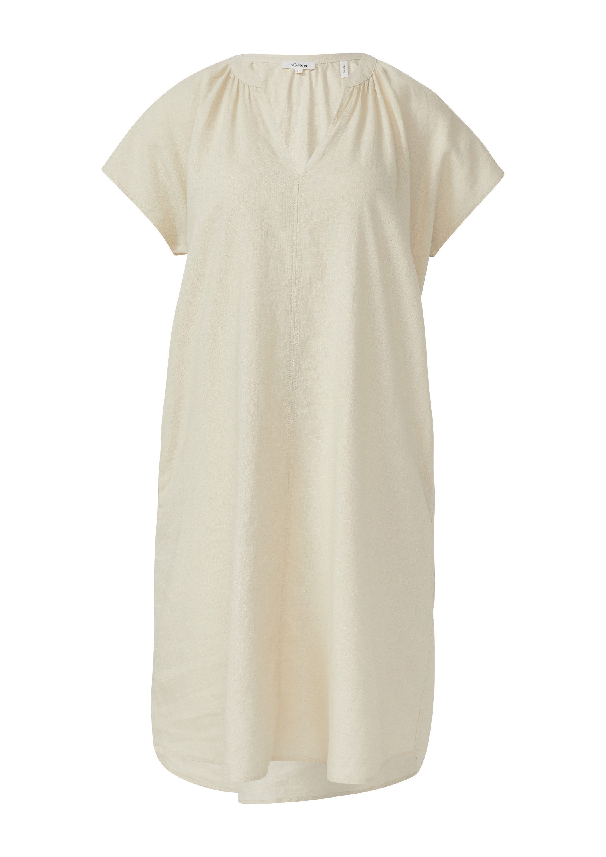 s.Oliver Midikleid Kleid Midi-Kleid aus Leinenmix mit Eingrifftaschen günstig online kaufen