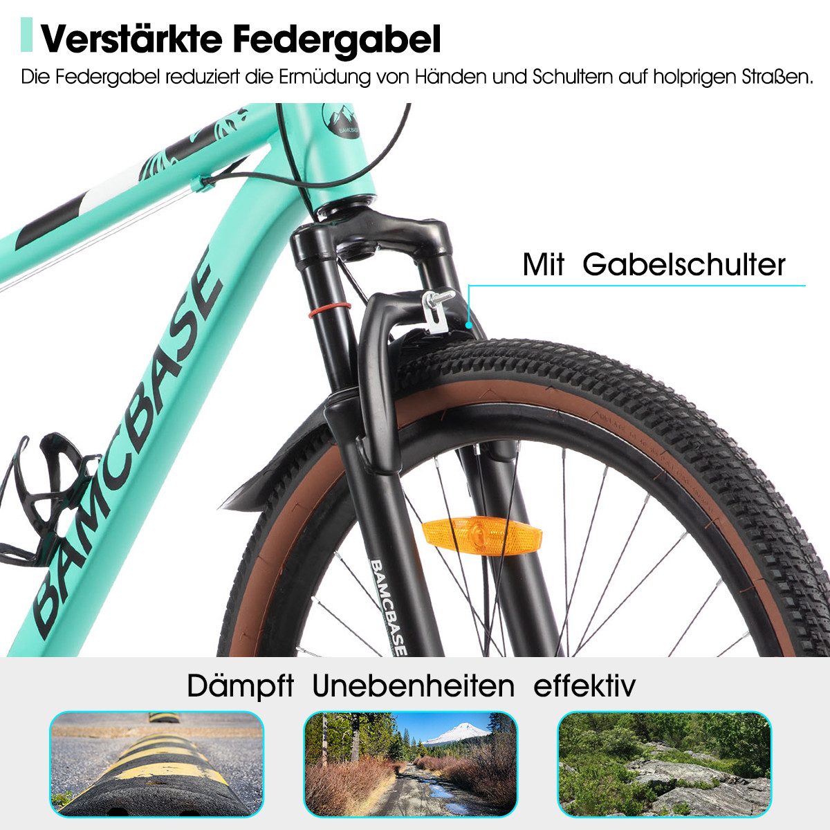 HILAND Mountainbike 26" Aluminium-Mountainbike Bloomer mit Shimano 7-Gang-Schaltung