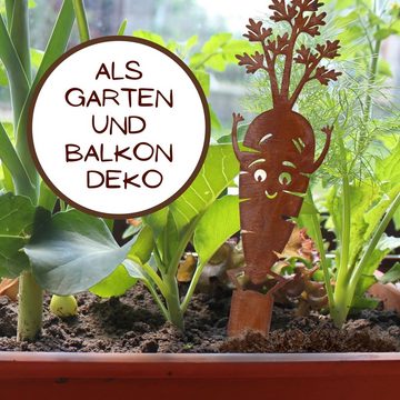 Rostikal Gartenfigur lustige Gartendeko Rost Karotte aus Metall, (1 St), Echter Rost