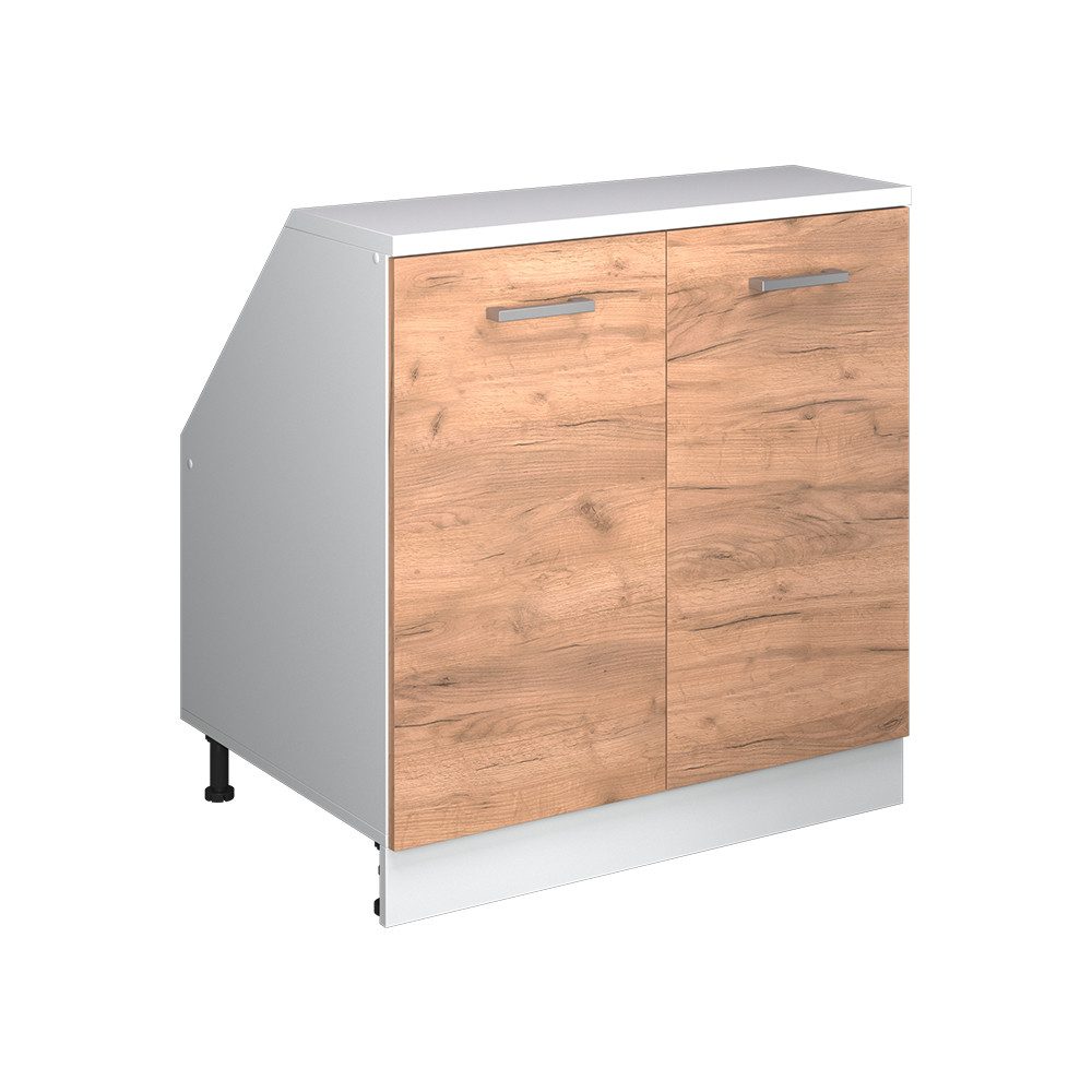 Vicco Kommode Rion, Goldkraft Eiche/Weiß, 80 x 81.6 cm mit 2 Türen, Schrankkorp... (1 St)