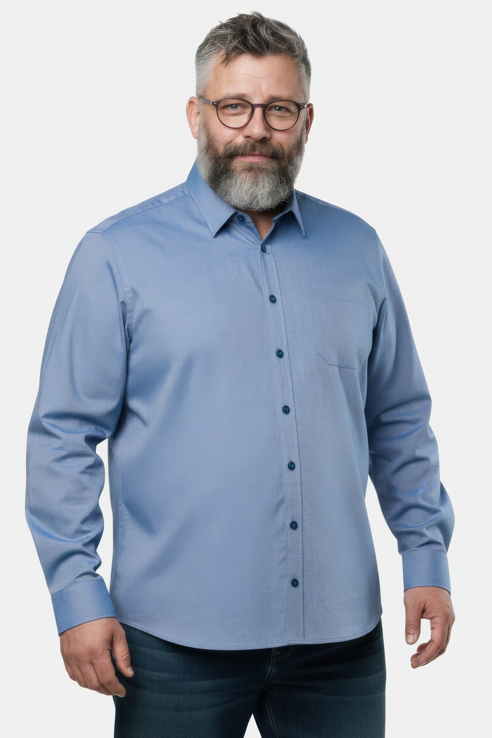 Men Plus Businesshemd Men+ Hemd Langarm Kentkragen Oxford-Qualität günstig online kaufen