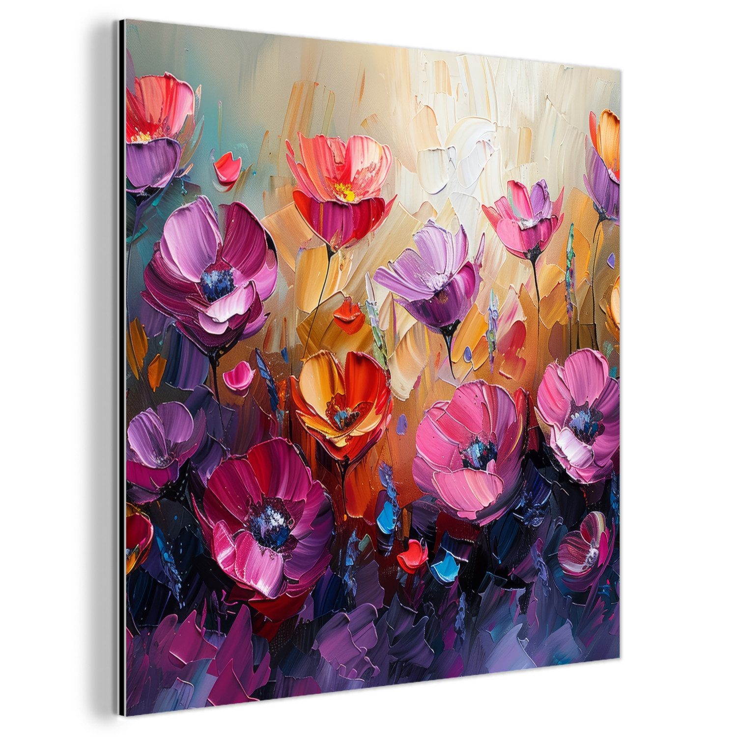 MuchoWow Metallbild Blumen - Lila - günstig online kaufen