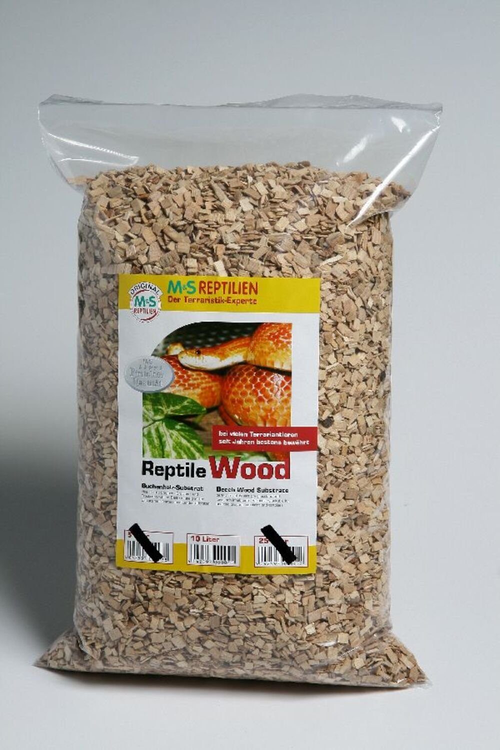 M&S Reptilien Terrarien-Substrat M&S Reptile-Wood Boden-Substrat, 25 Liter mittlere Holzspäne