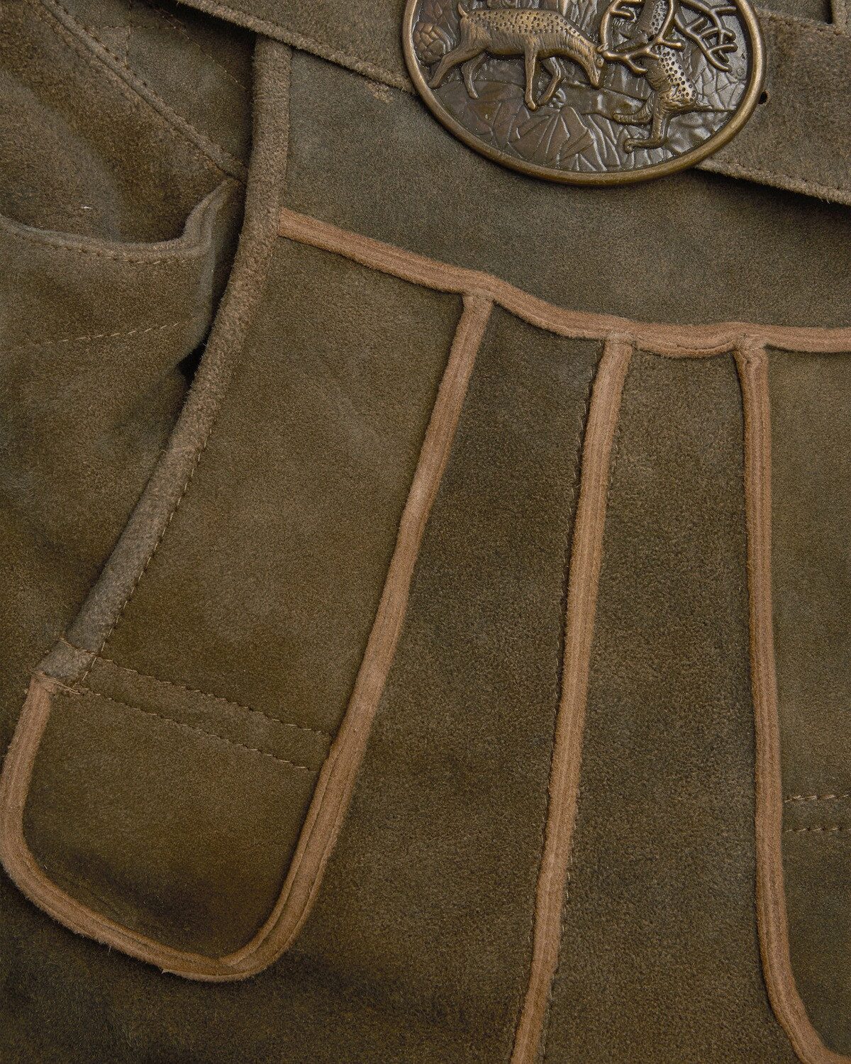 Almsach Trachtenhose Kurze Lederhose mit Gürtel