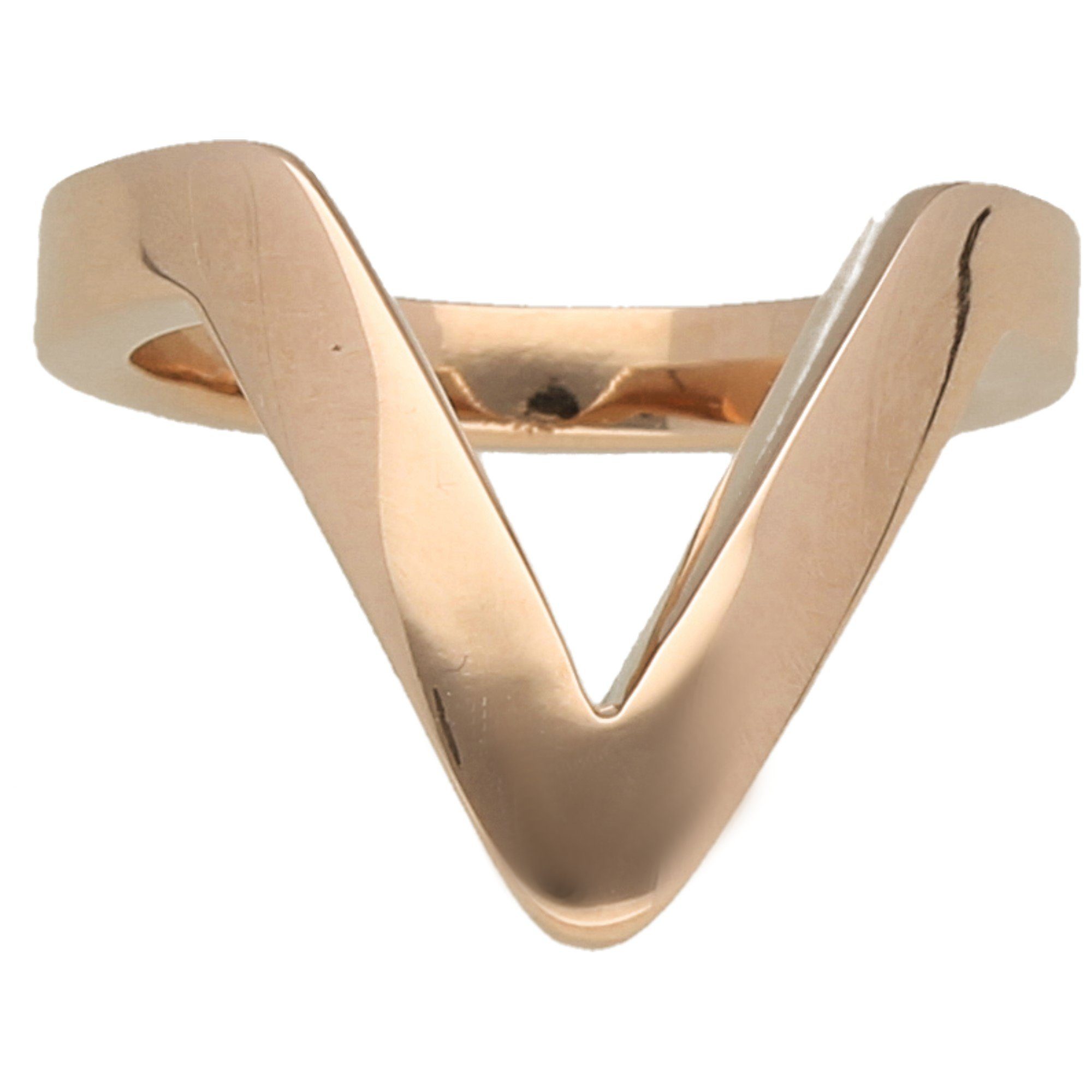 Jacques Charrel Fingerring V-förmig, Edelstahl rose vergoldet