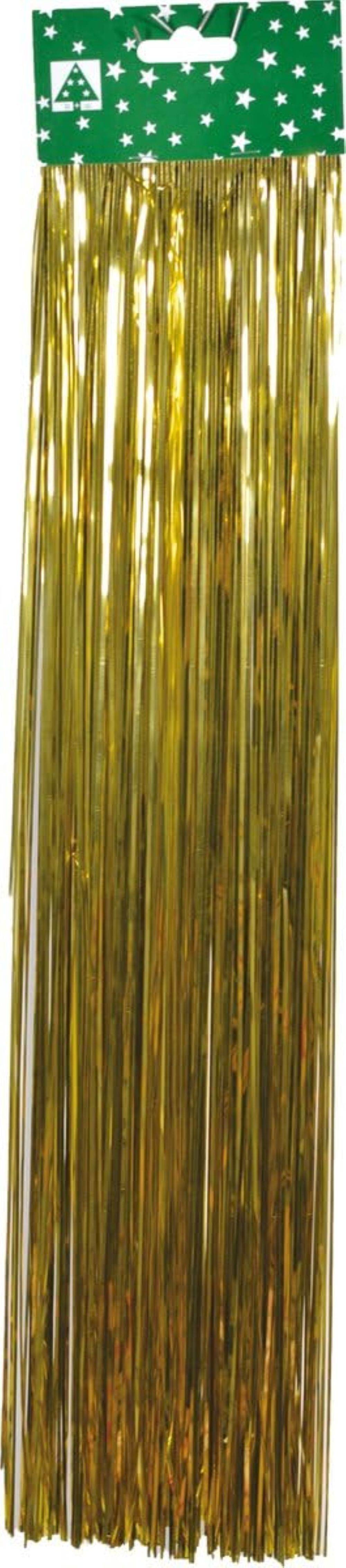 RIFFELMACHER & WEINBERGER Weihnachtsbaumkugel Lametta Glatt 48cm - 300 Fäden, Glanz Gold