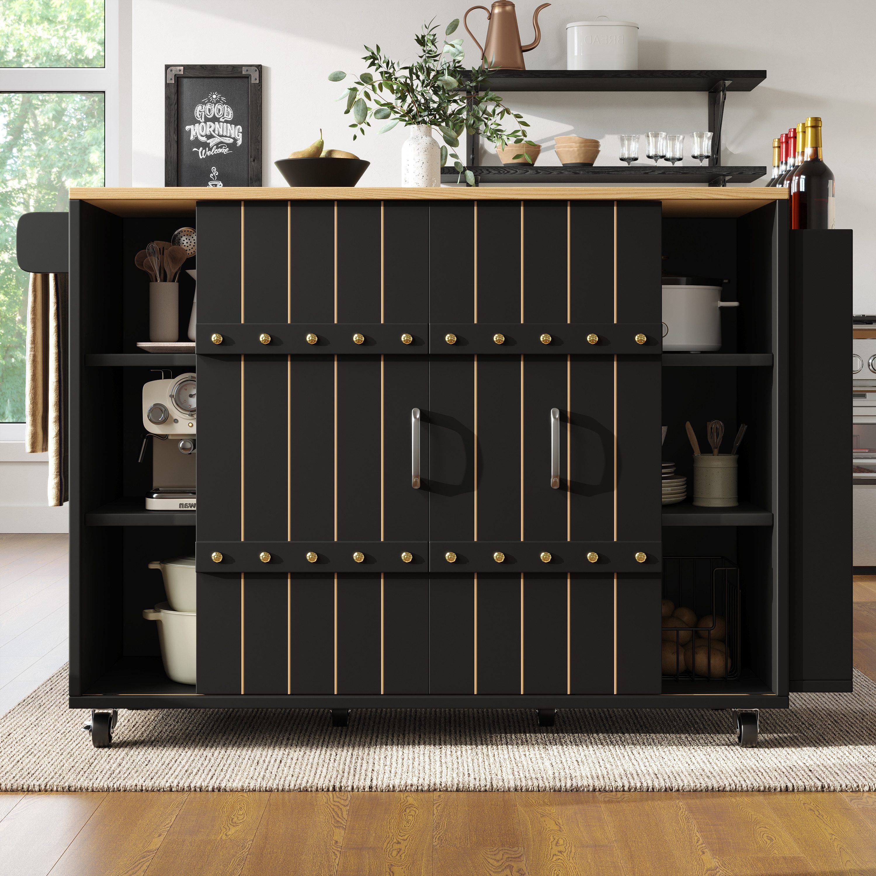 TavilaEcon Küchenbuffet Küchenschrank, Servierwagen mit Rollen günstig online kaufen