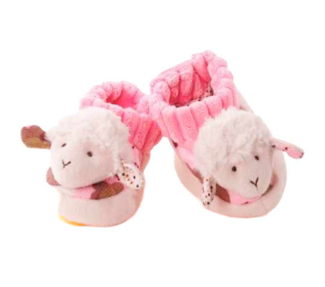 Teddys Rothenburg Babyschuhe Schaf creme-pink 0-10 Monate Krabbelschuh