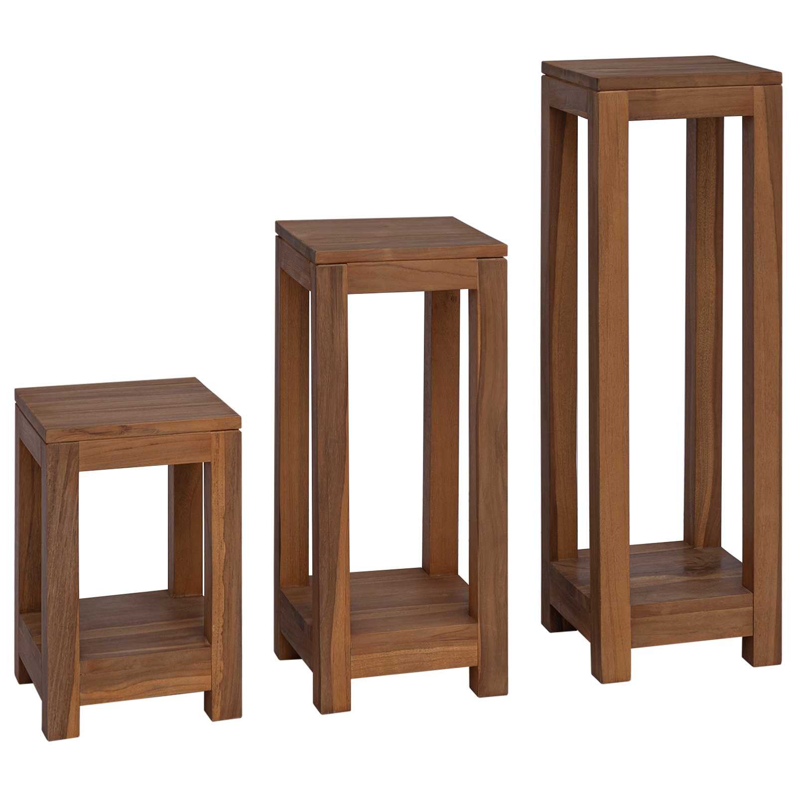 vidaXL Blumenständer Pflanzenständer 3 stk. Natur 25 x 25 x 80 cm Massivholz (3 St)